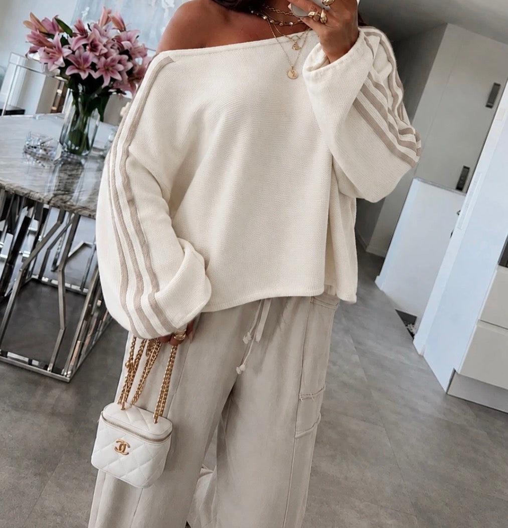 Pull rayures • écru