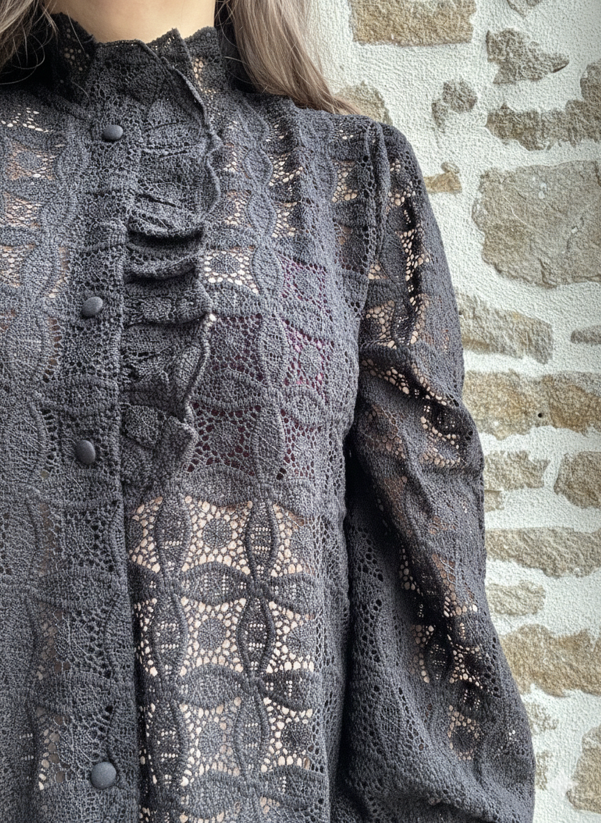 Chemise Victoire - guipure noire