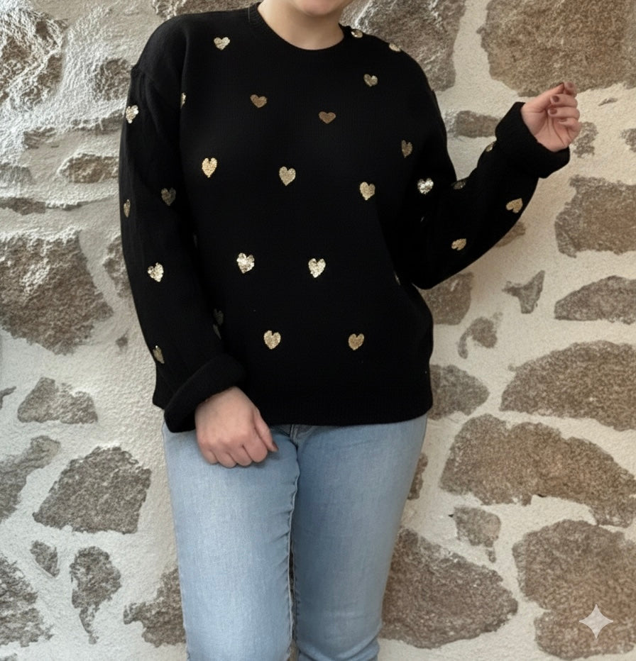 Pull Valentine - noir
