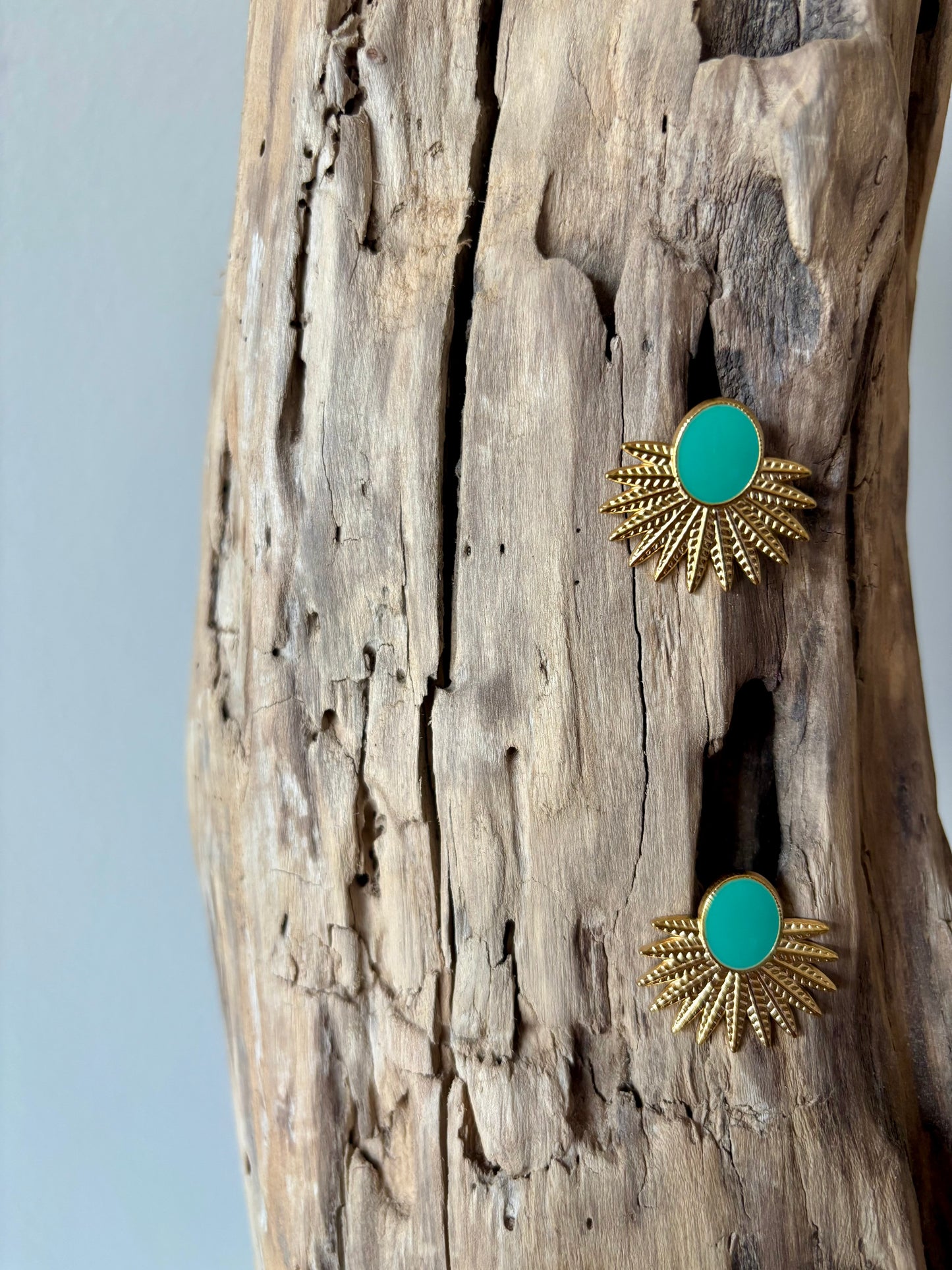 Boucles d’oreilles Eléa – Bohème Chic Minimaliste Doré & Turquoise