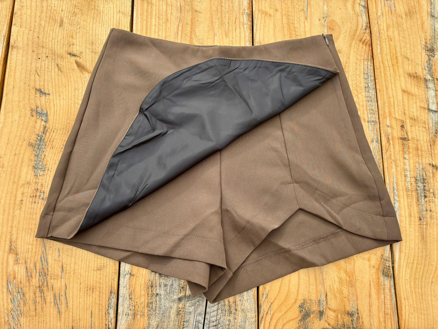 Mini-jupe short marron café Soline
