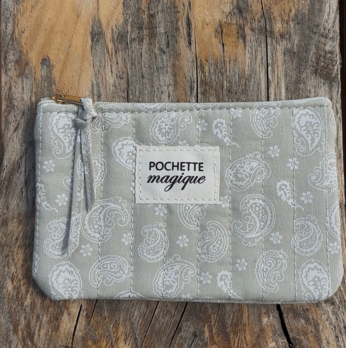 Petite pochette MAGIQUE • motif cachemire vert