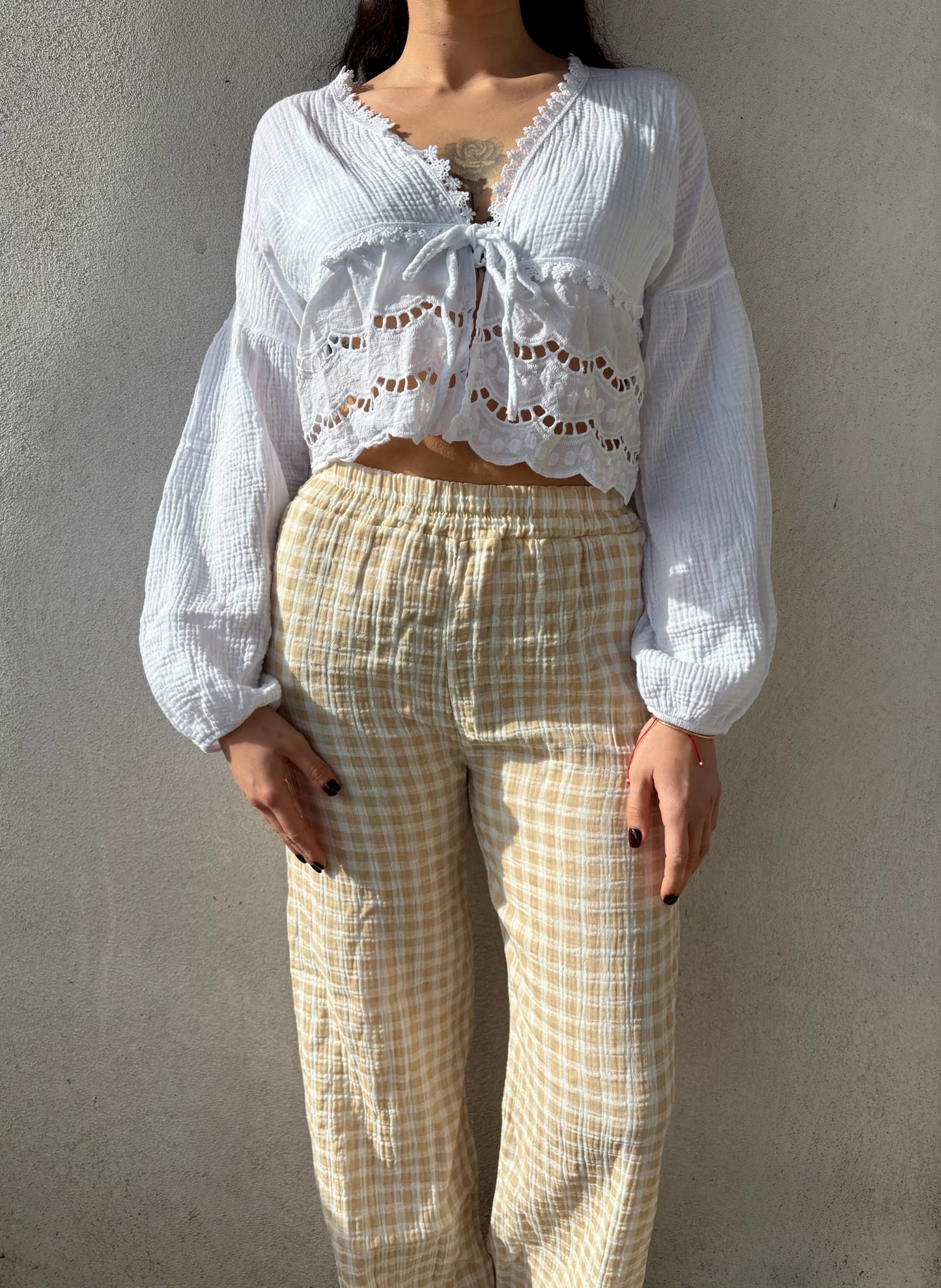 Pantalon PALERMO • Vichy beige