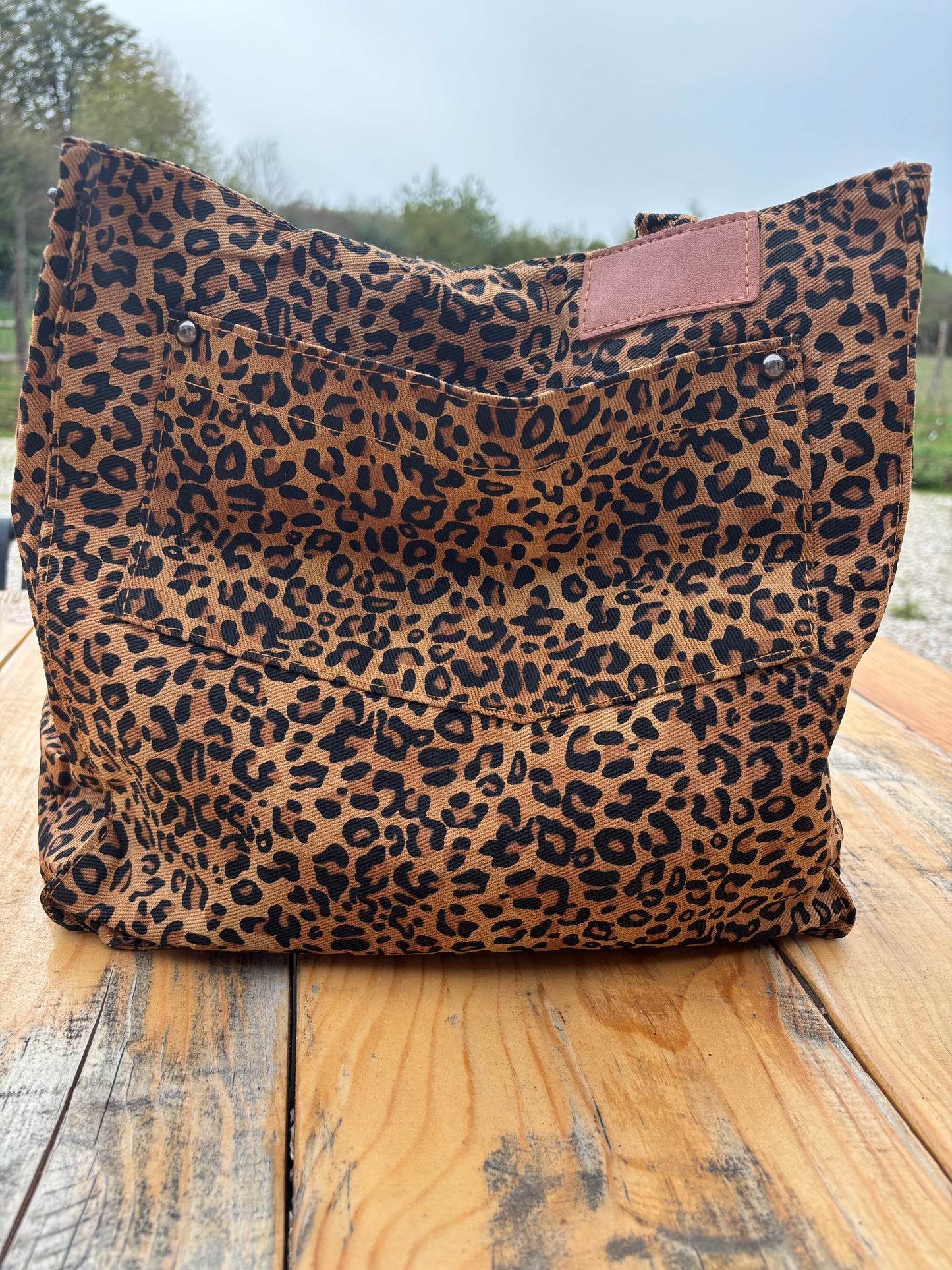 Sac fourre-tout léopard Bertille – quotidien, boulot, cours