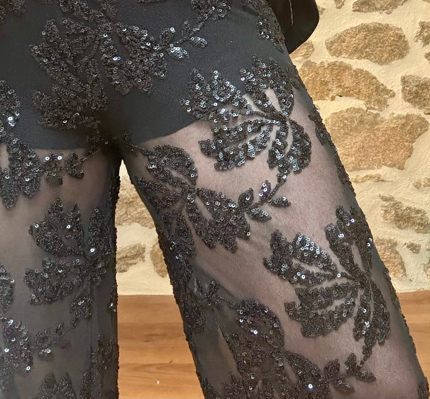 Pantalon Sequins noir