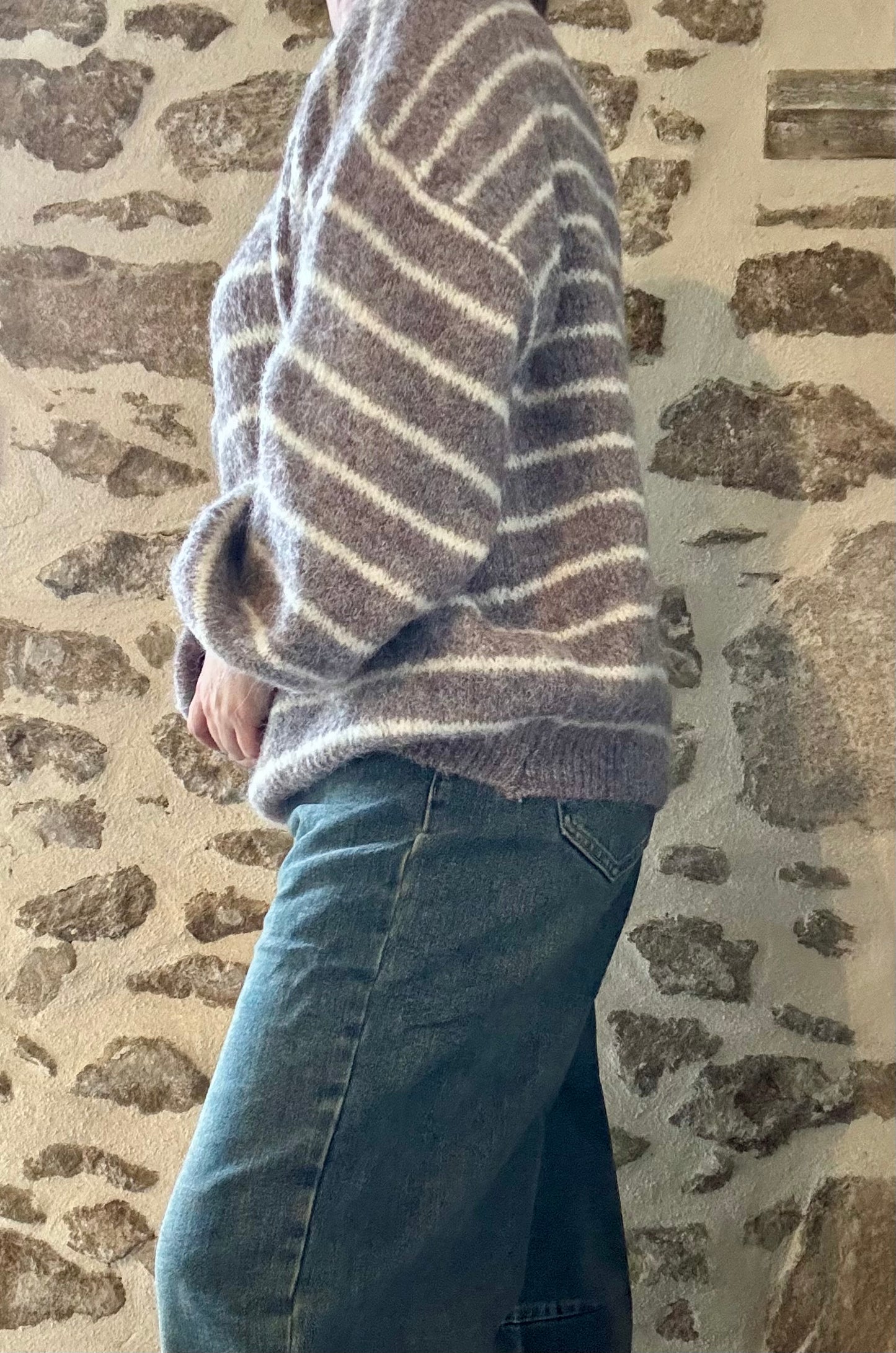 Pull rayé Léa - marron clair