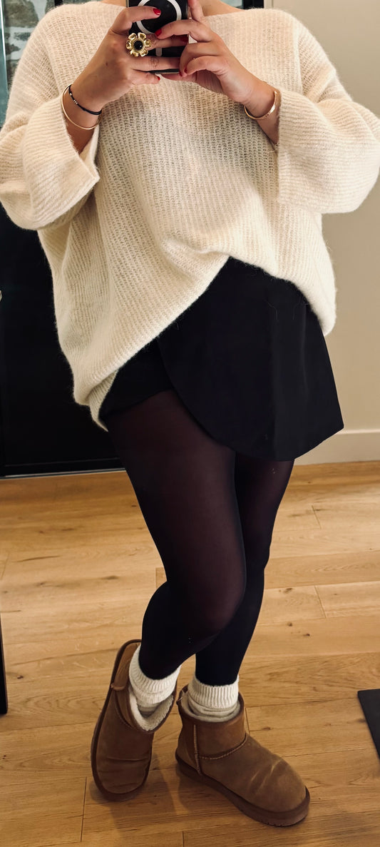 Mini-jupe short noire Léane