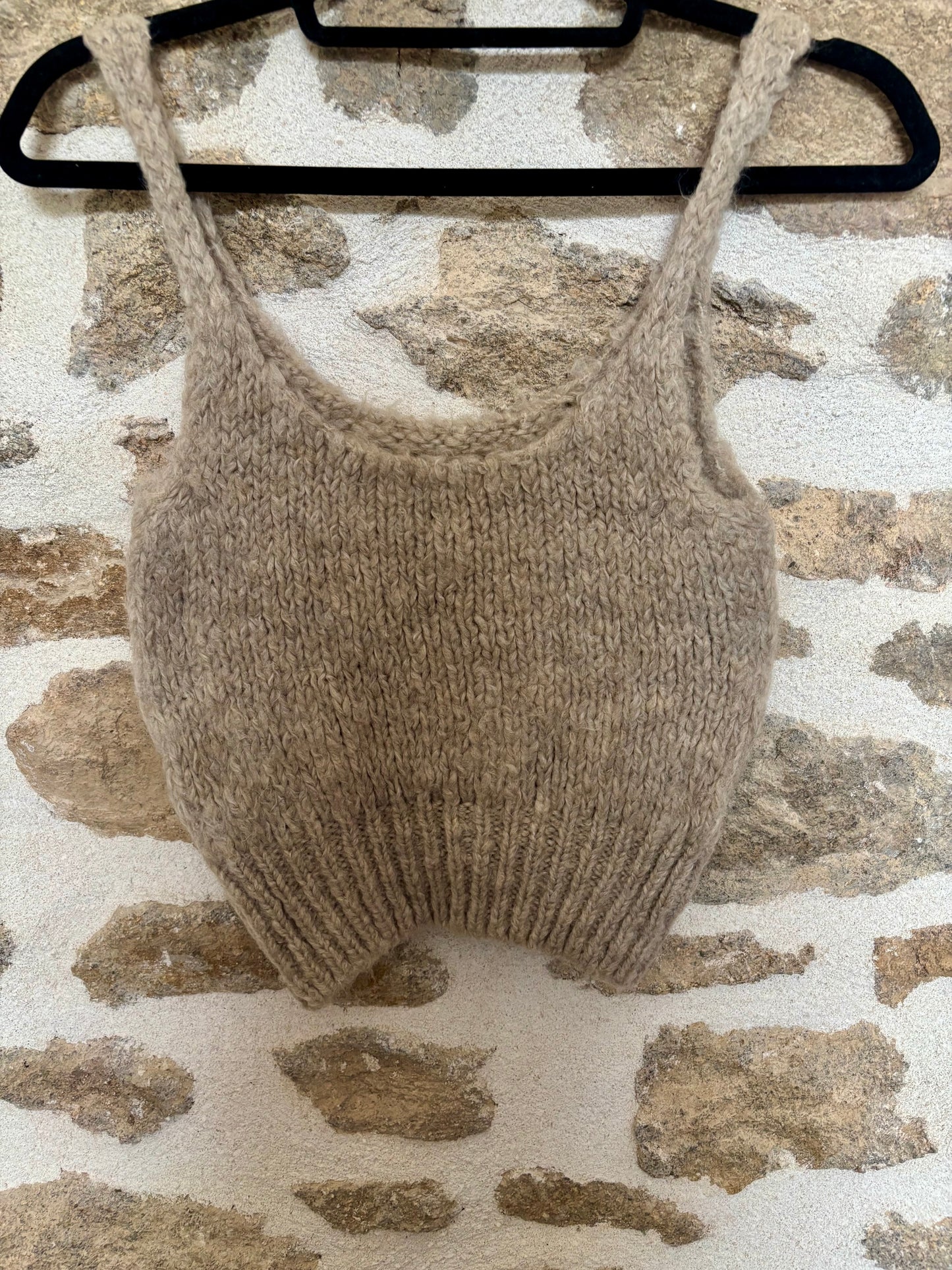 Ensemble gilet oversize & top débardeur Romy - beige