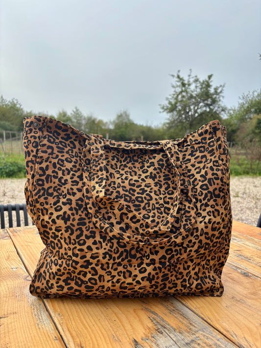 Sac fourre-tout léopard Bertille – quotidien, boulot, cours