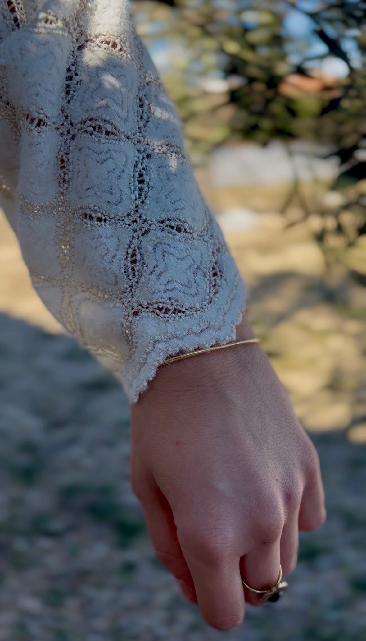 Blouse Marthe - texturée geométrique écru -