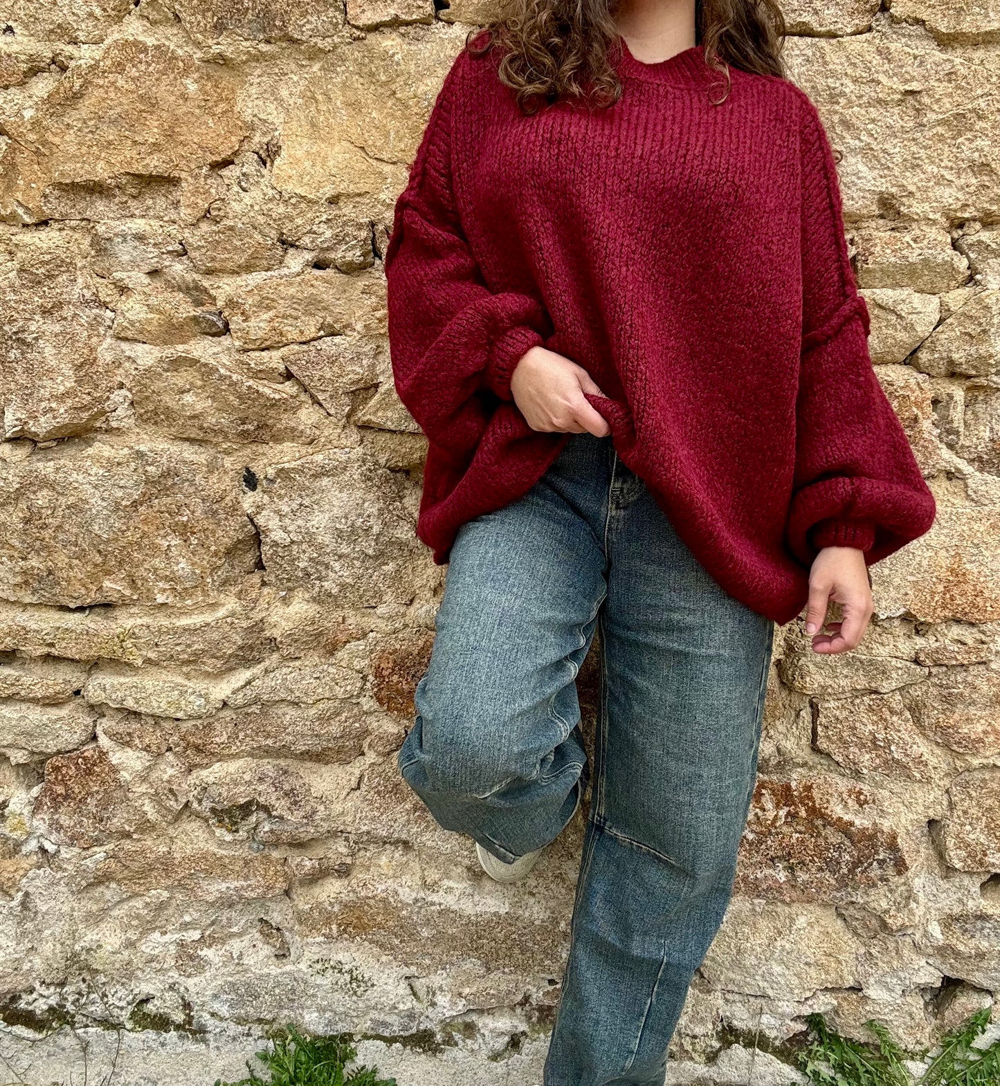 Pull oversize Manon - Bordeaux