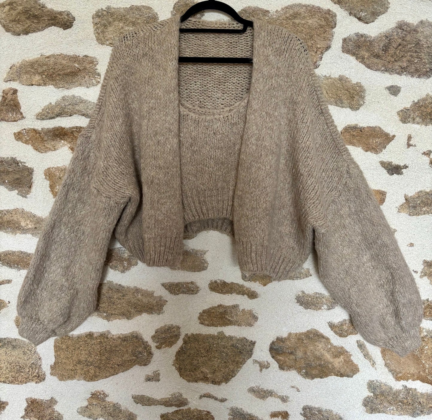 Ensemble gilet oversize & top débardeur Romy - beige