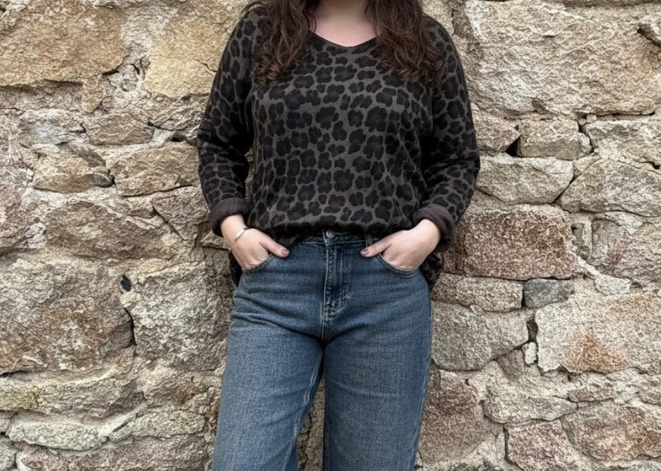 Pull fin Juliette - Imprimé Léopard