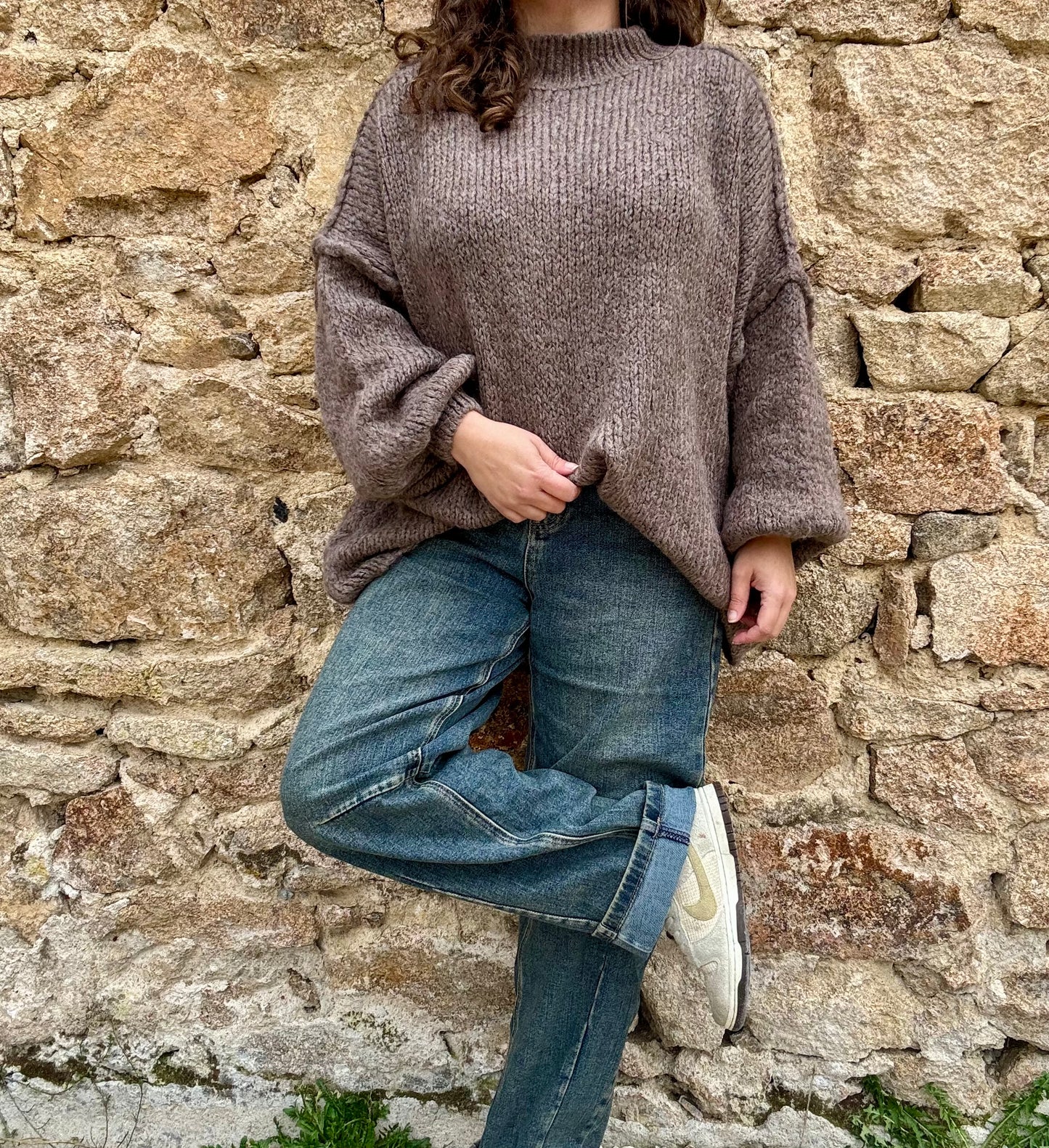 Pull oversize Manon - Noisette