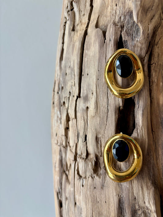 Boucles d’oreilles Eléna – Rondes courbées • Acier inoxydable