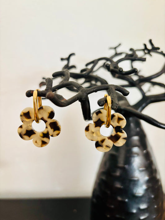 Boucles d’oreilles Liora - Pampille Fleur Léopard