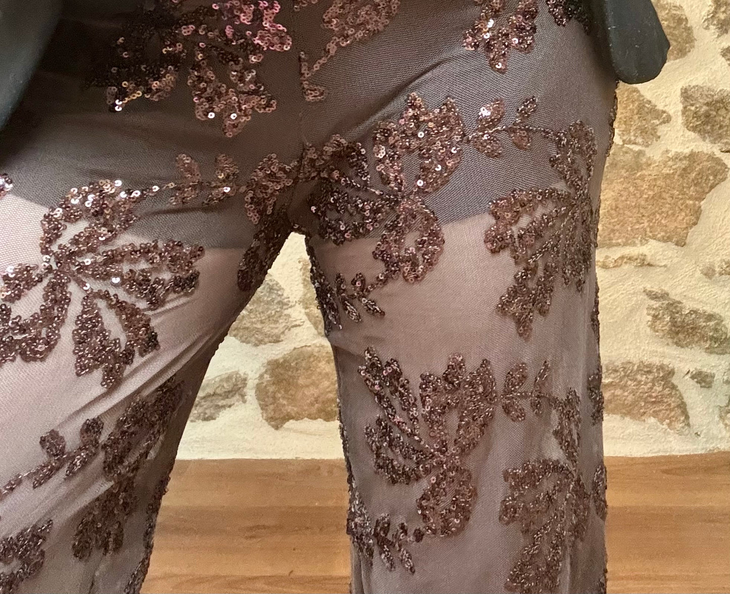 Pantalon Sequins chocolat