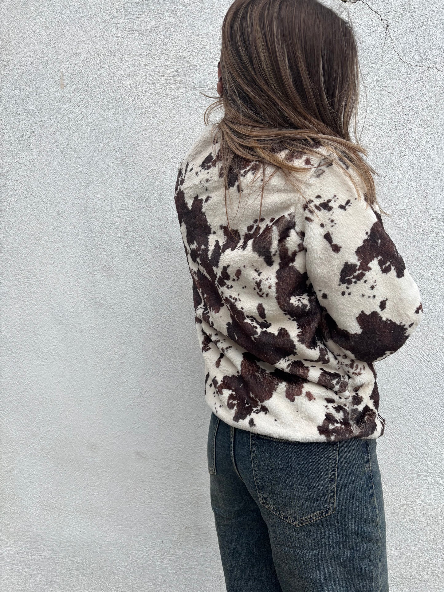 Manteau Marguerite - Fourrure synthétique imprimée vache