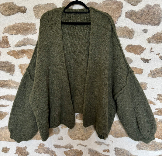 Gilet oversize à coutures extérieures Zoé - kaki