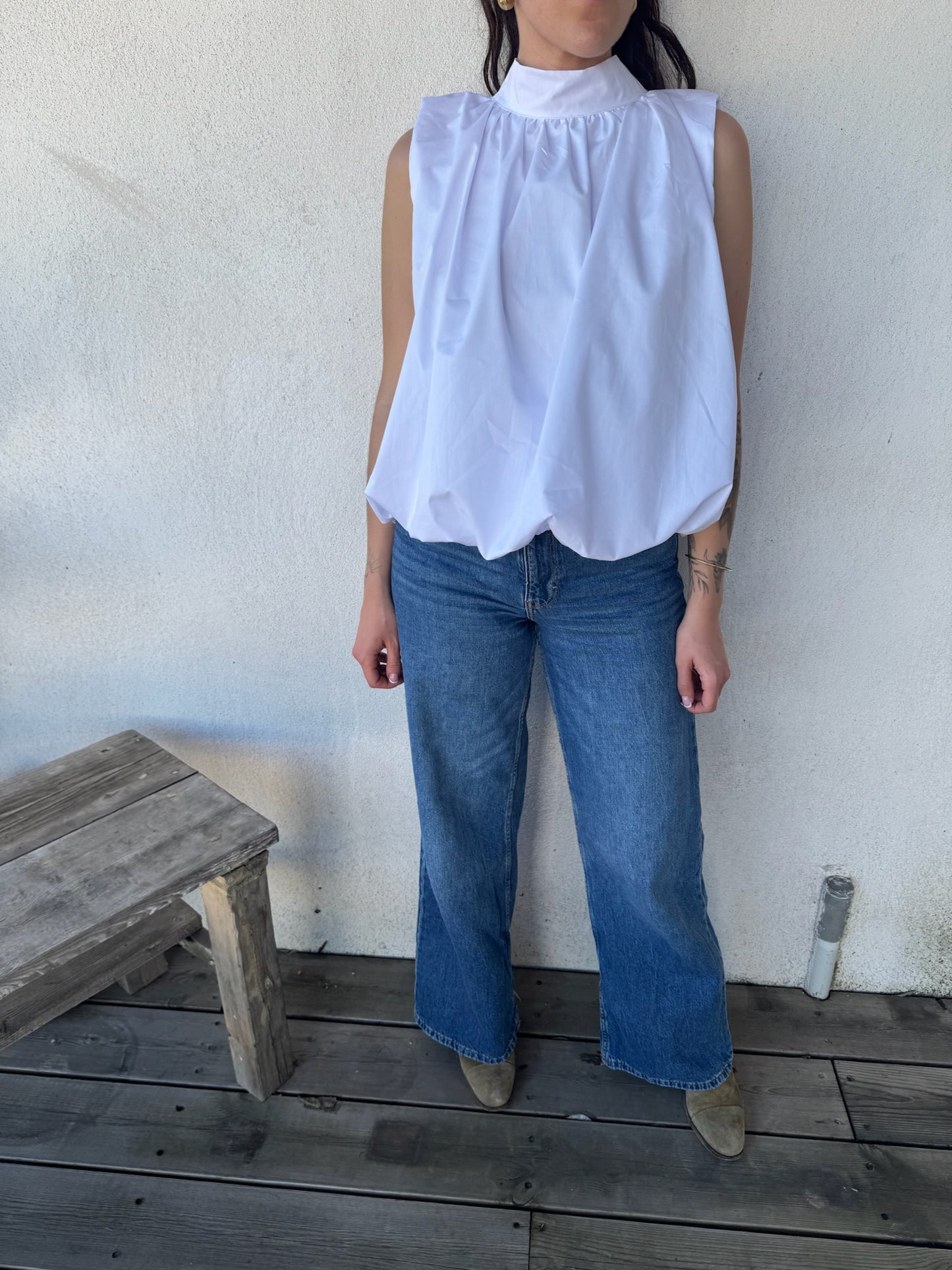 Blouse SOLÉA • blanche dos nu
