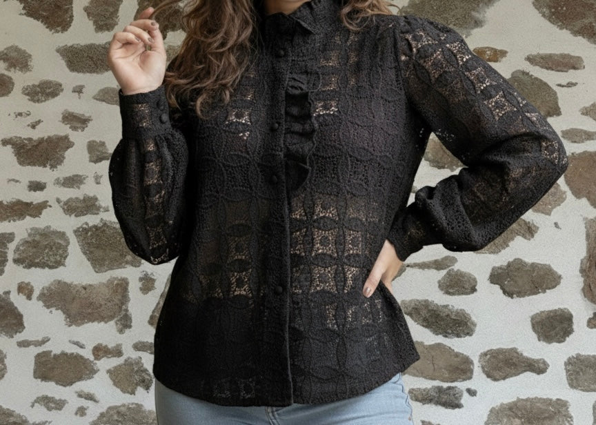 Chemise Victoire - dentelle noire
