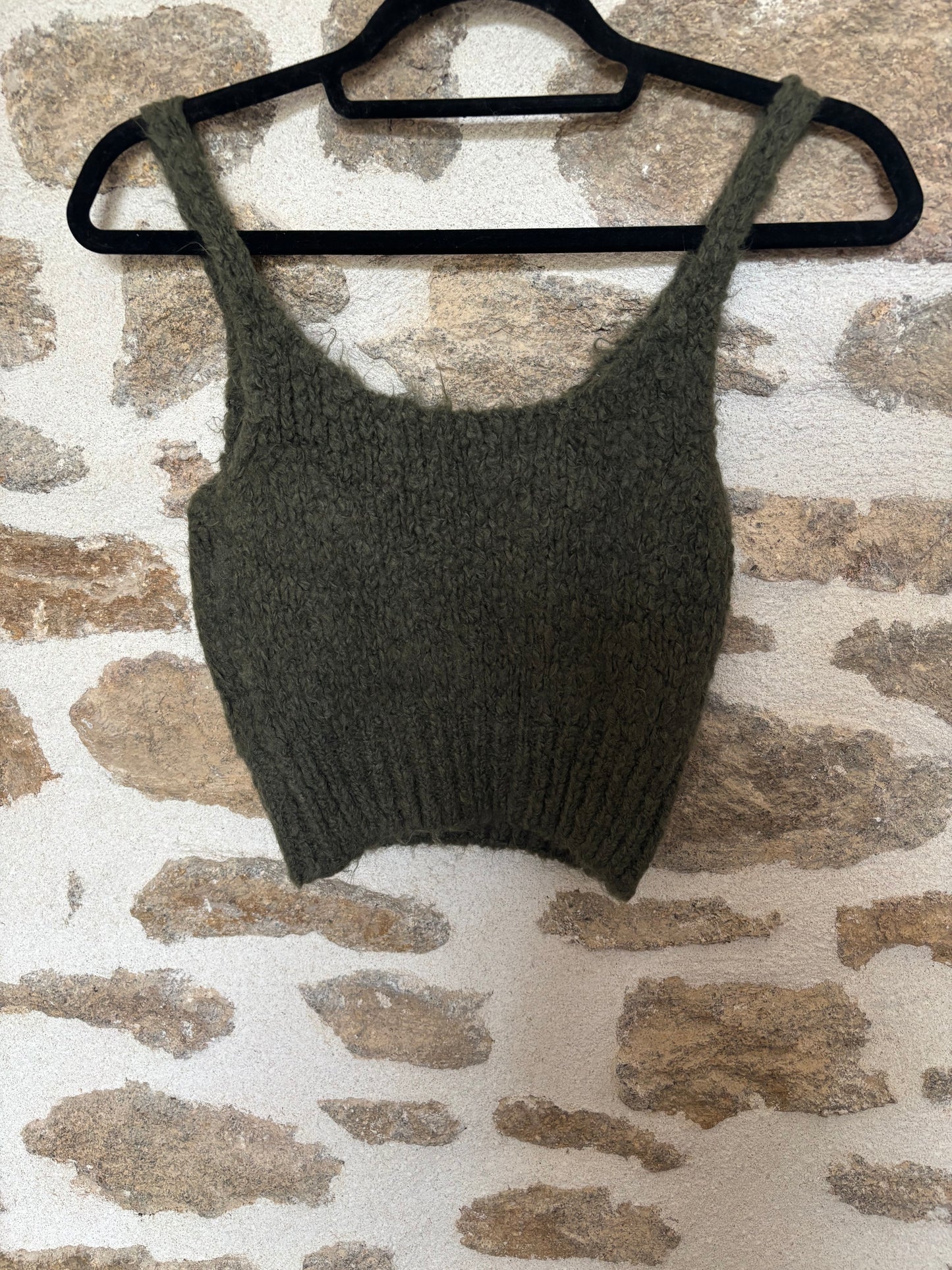Ensemble gilet oversize & top débardeur Romy - kaki