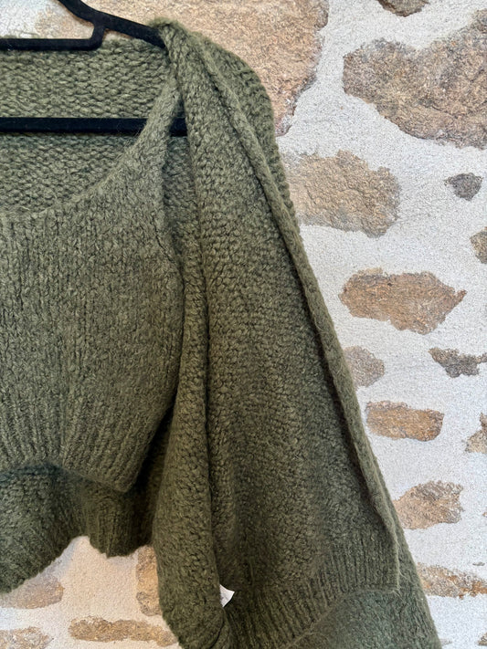 Ensemble gilet oversize & top débardeur Romy - kaki