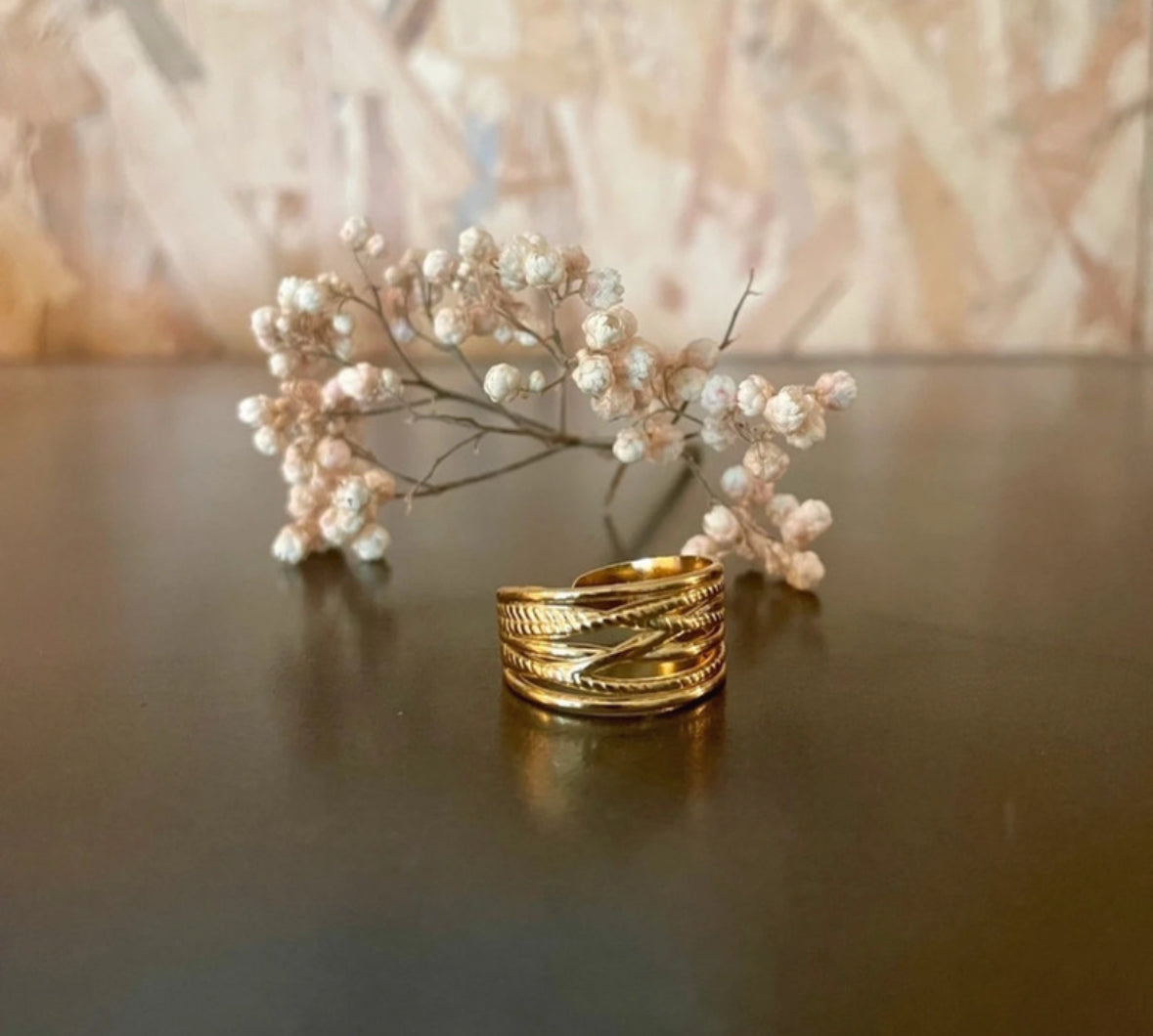 Dalia – Bague Multi-Anneaux Dorée