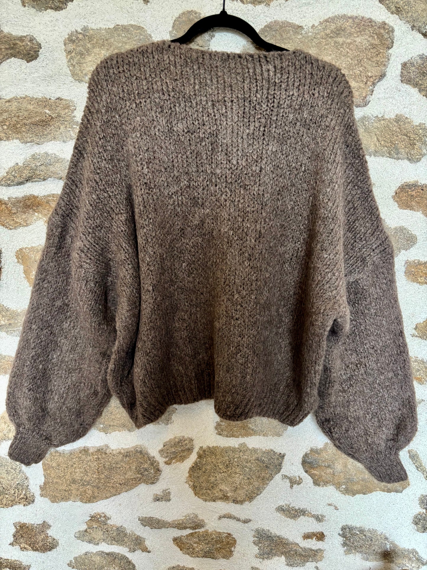 Gilet oversize à nœuds Clémence - noisette