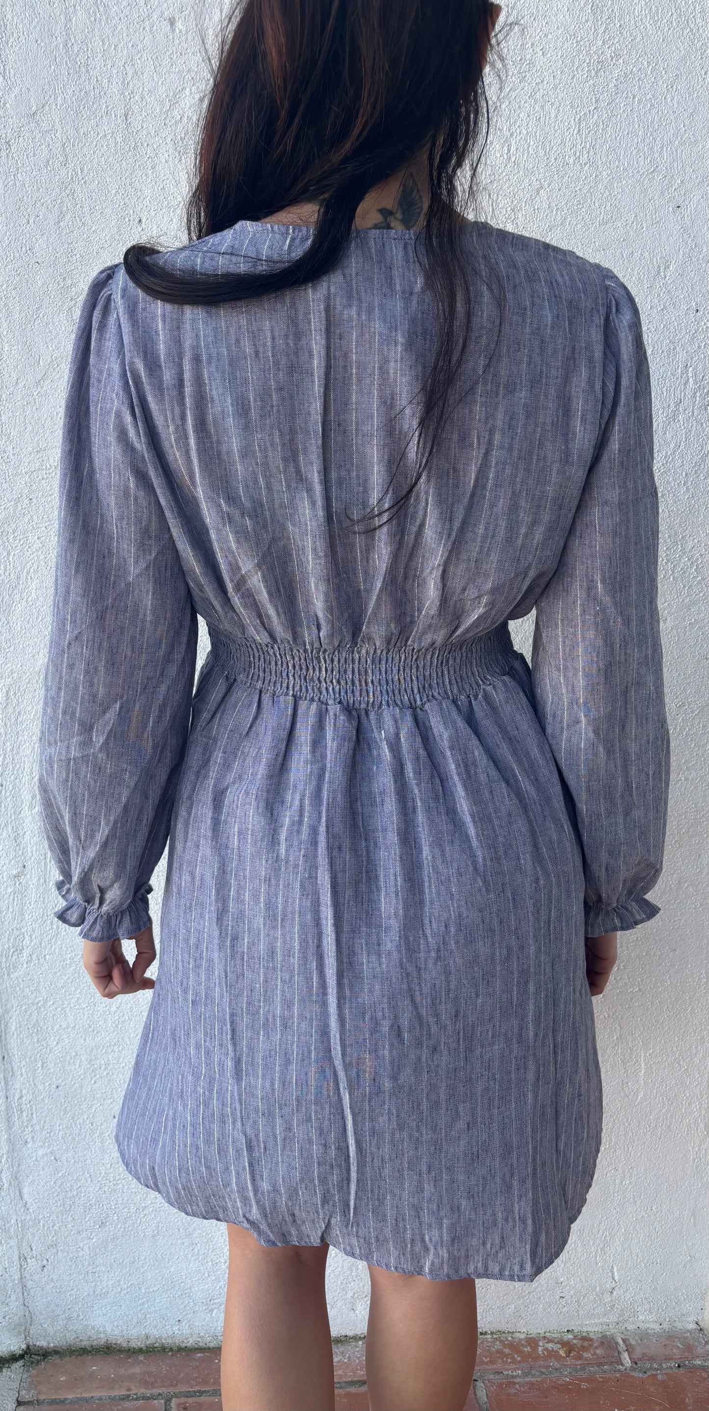Robe Judith - courte à rayures légèrement brillantes