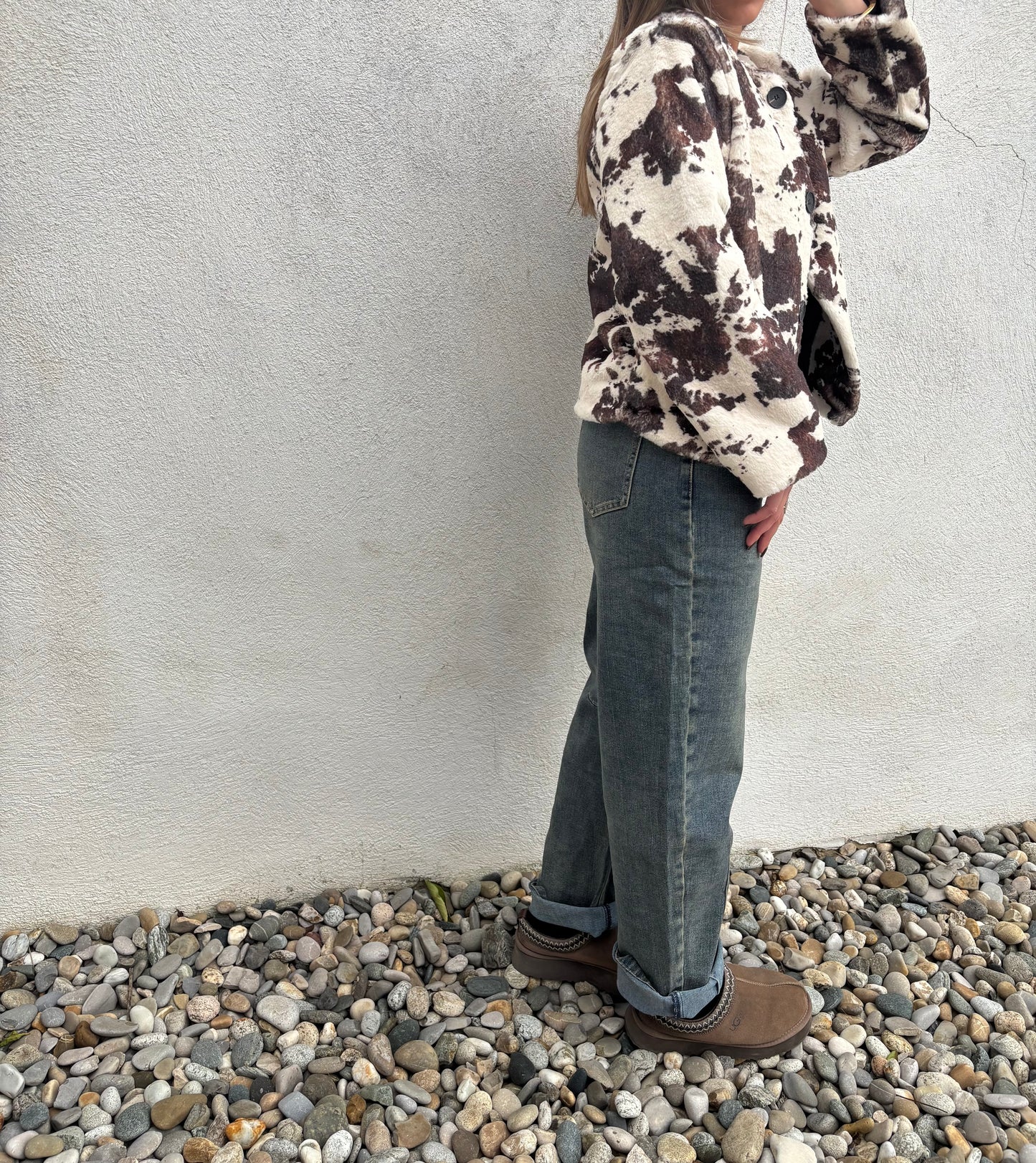 Manteau Marguerite - Fourrure synthétique imprimée vache