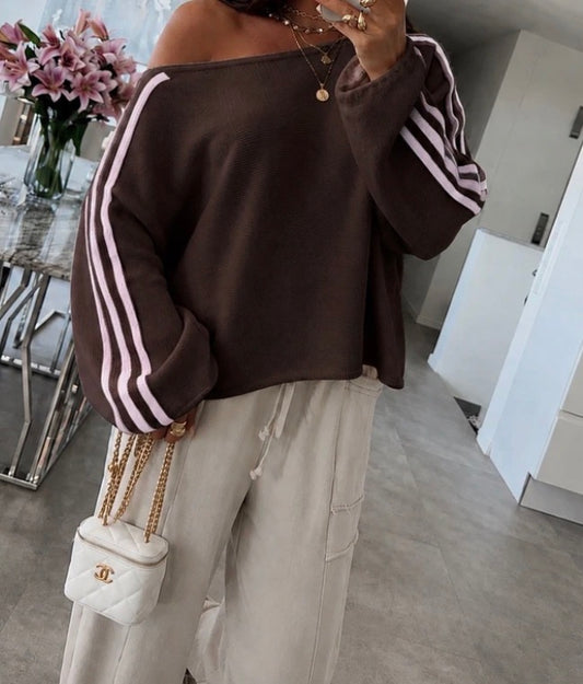 Pull rayures • choco