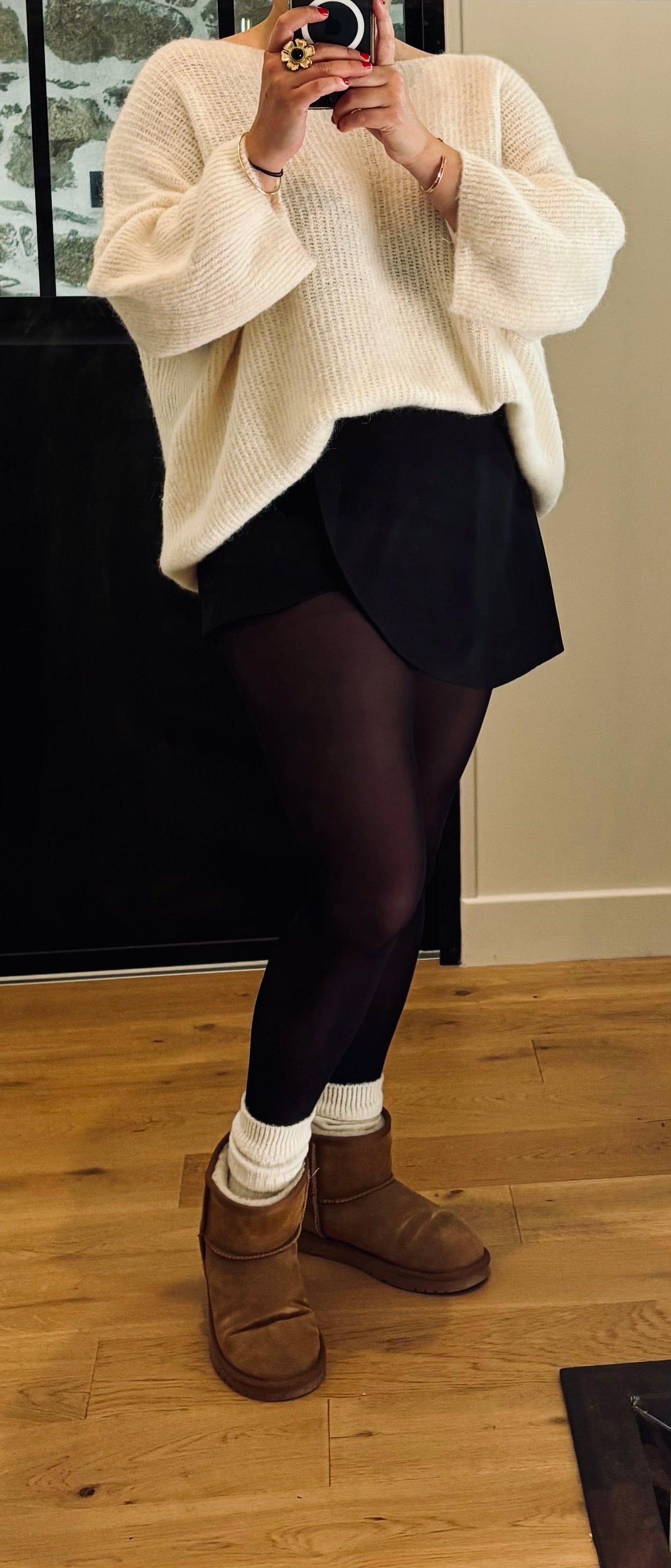 Mini-jupe short noire Léane
