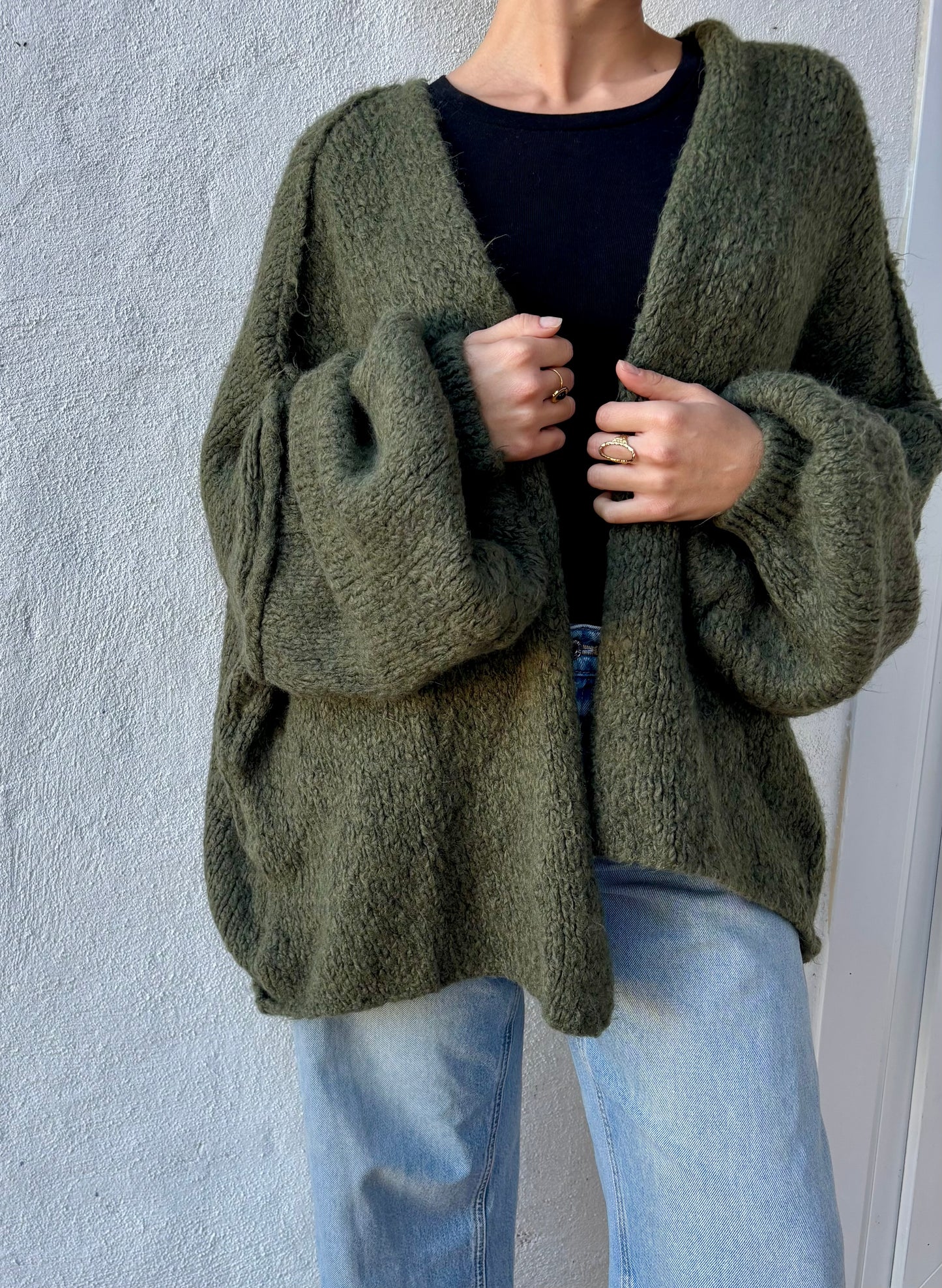 Gilet oversize à coutures extérieures Zoé - kaki