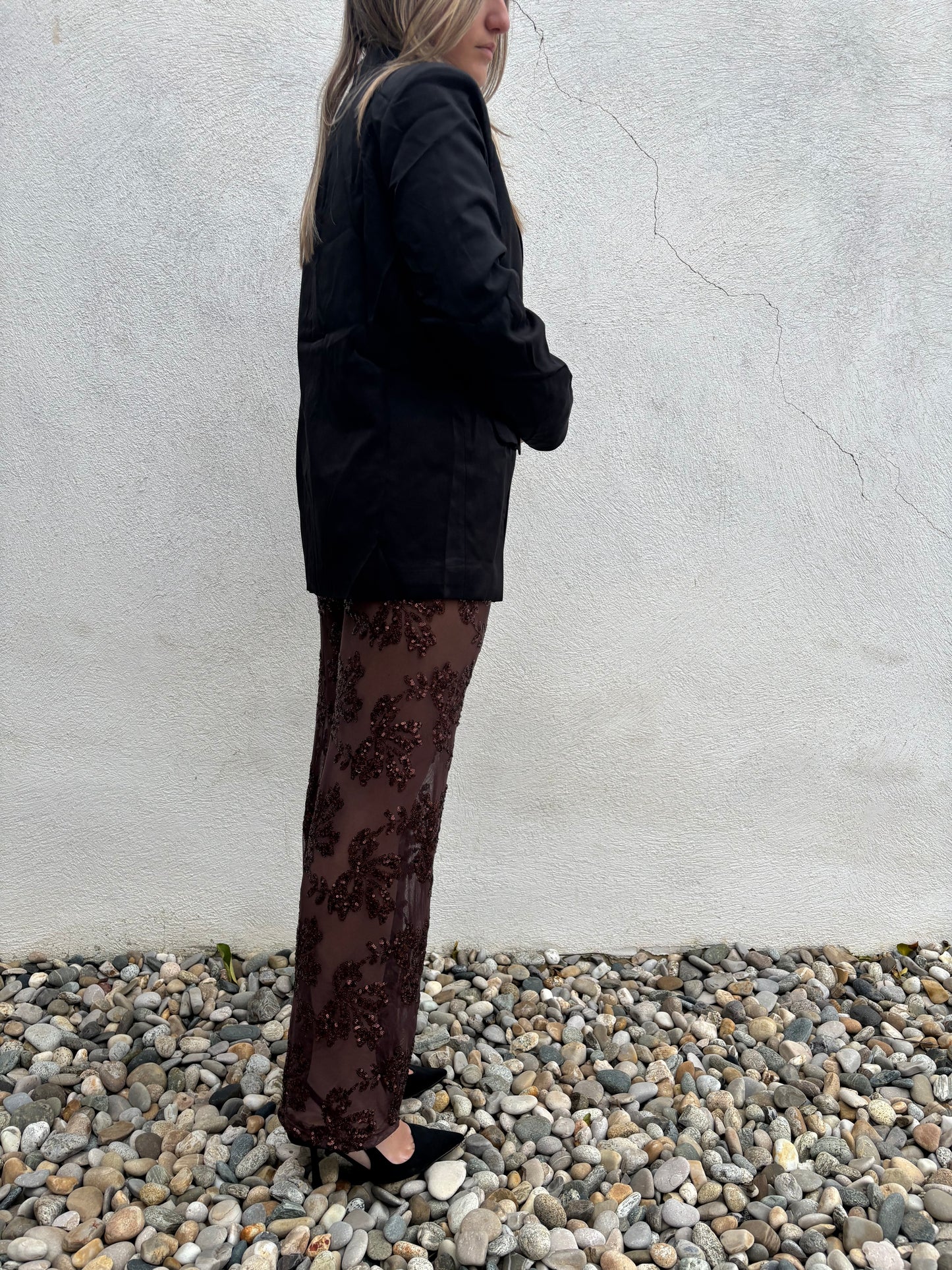 Pantalon Sequins chocolat