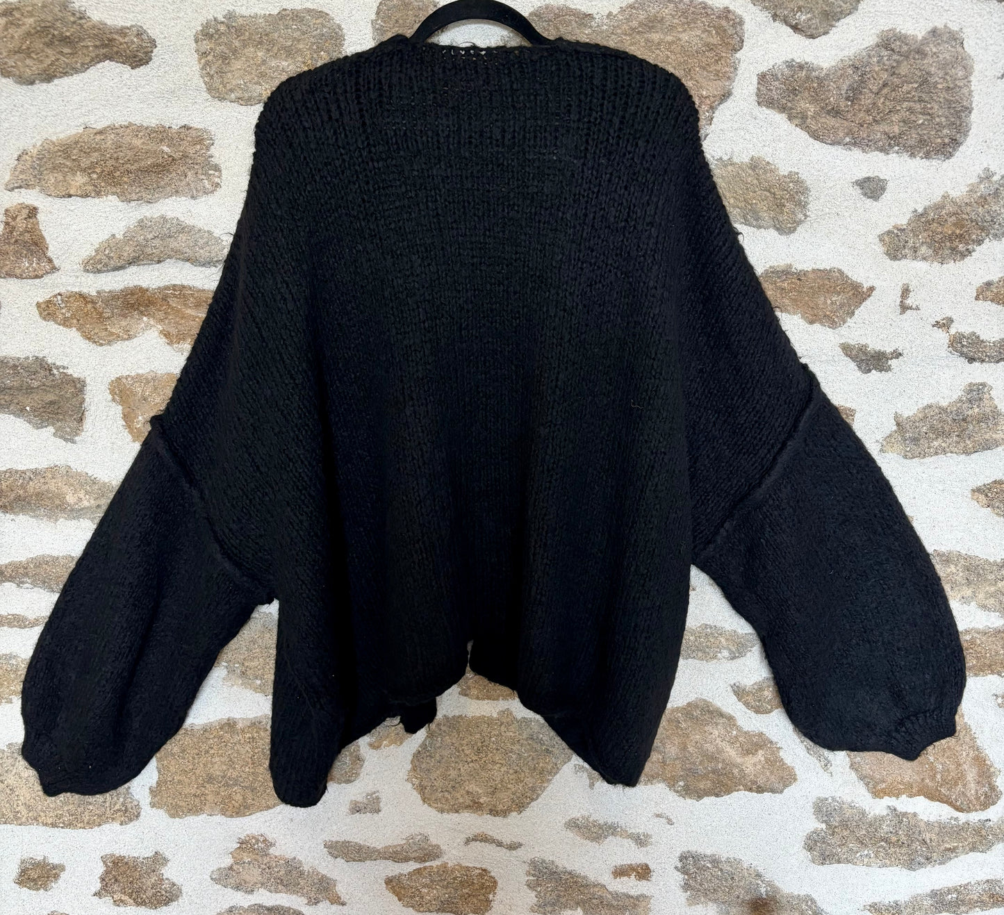 Gilet oversize à coutures extérieures Zoé -noir