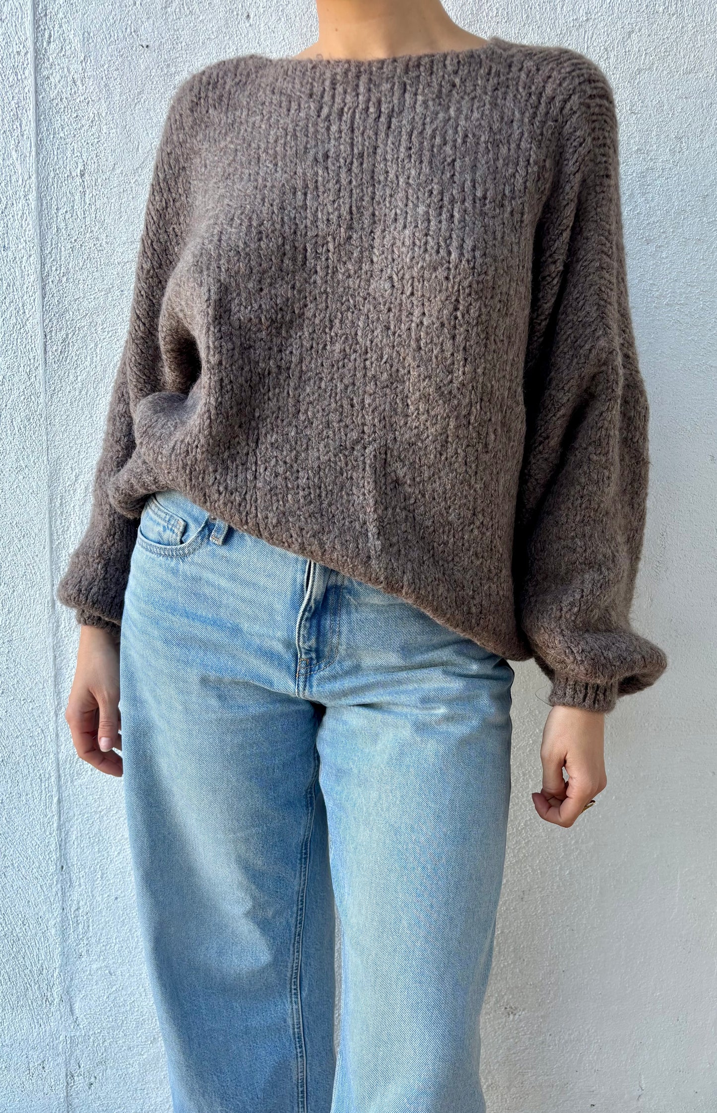 Gilet oversize à nœuds Clémence - noisette