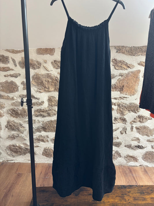 Robe longue • gaze de coton noir
