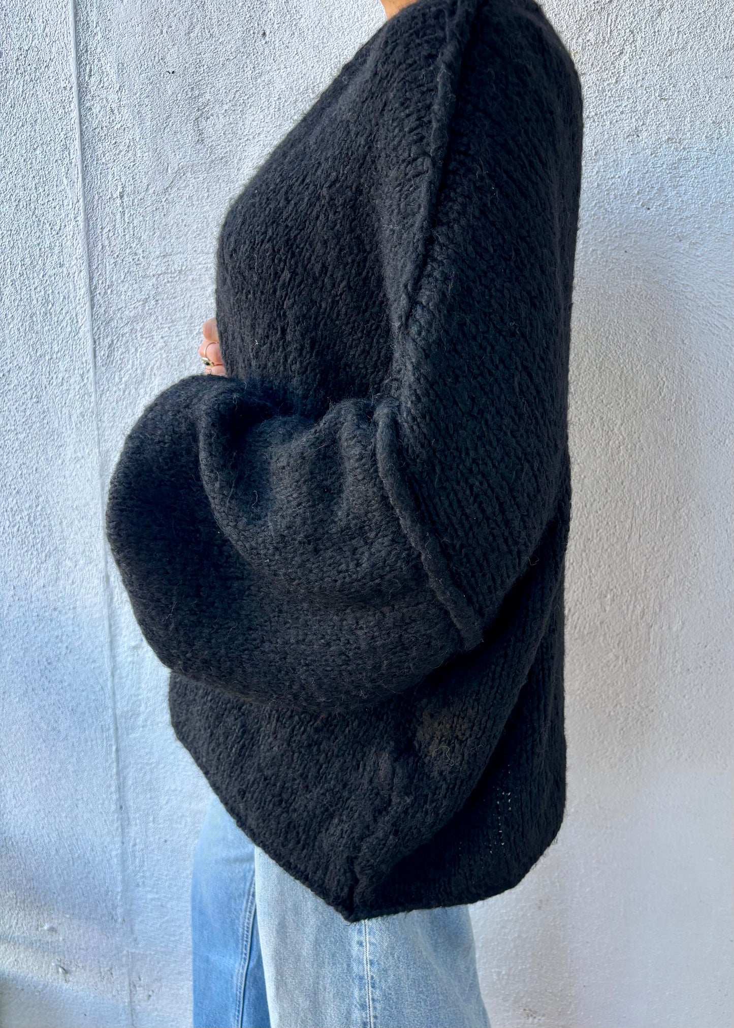 Gilet oversize à coutures extérieures Zoé -noir