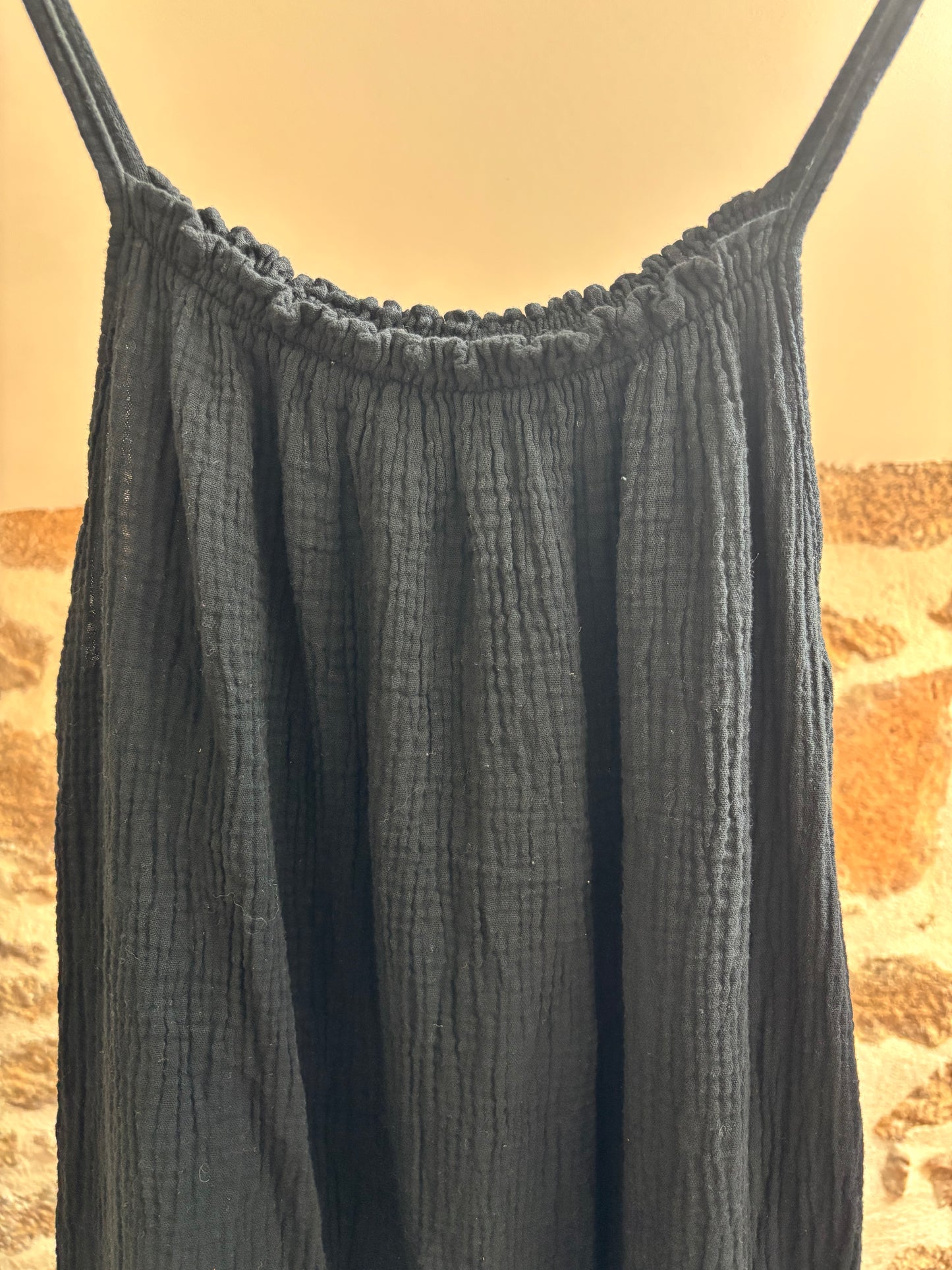 Robe longue • gaze de coton noir
