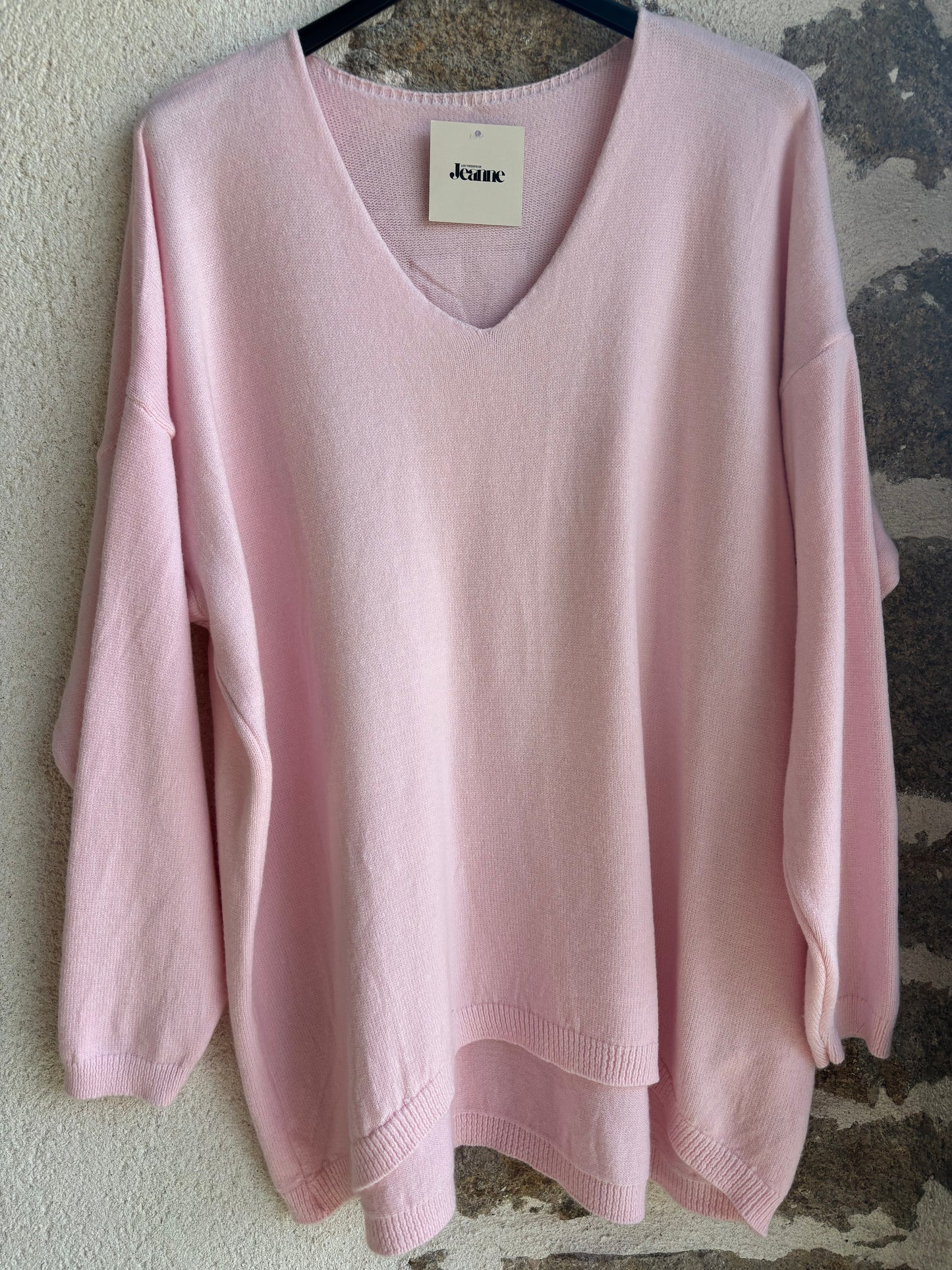 Pull oversize Good Vibes - Blush