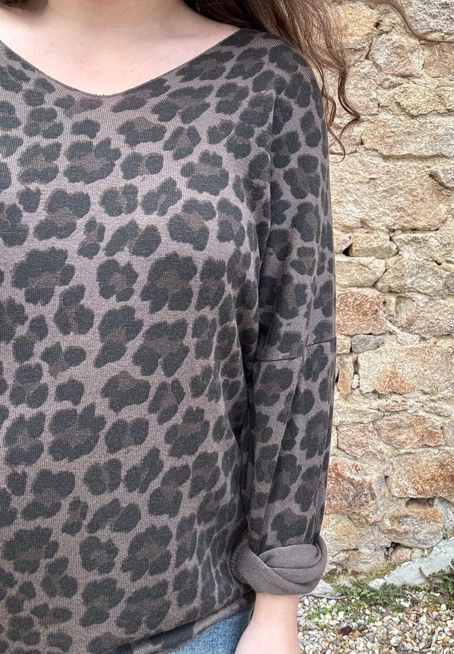 Pull fin Juliette - Imprimé Léopard