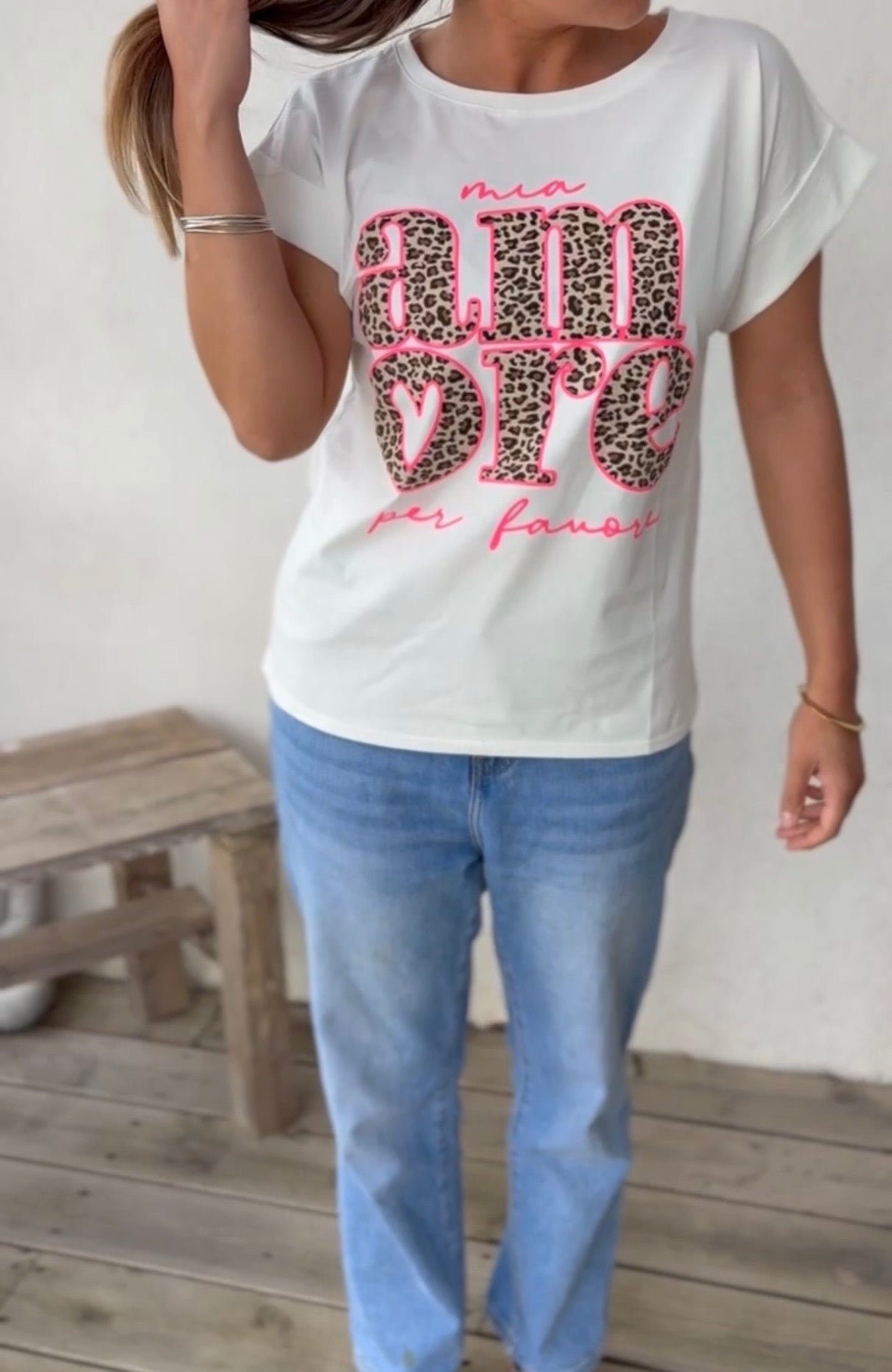 T-shirt Amore léopard