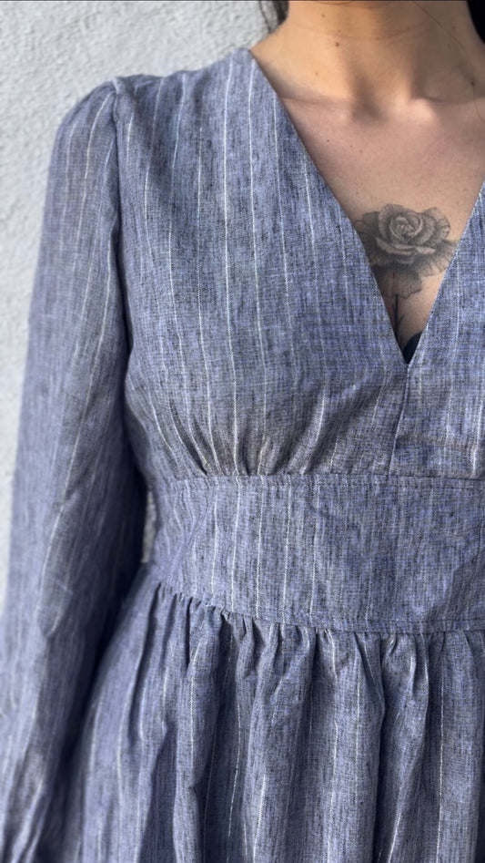 Robe Judith - courte à rayures légèrement brillantes
