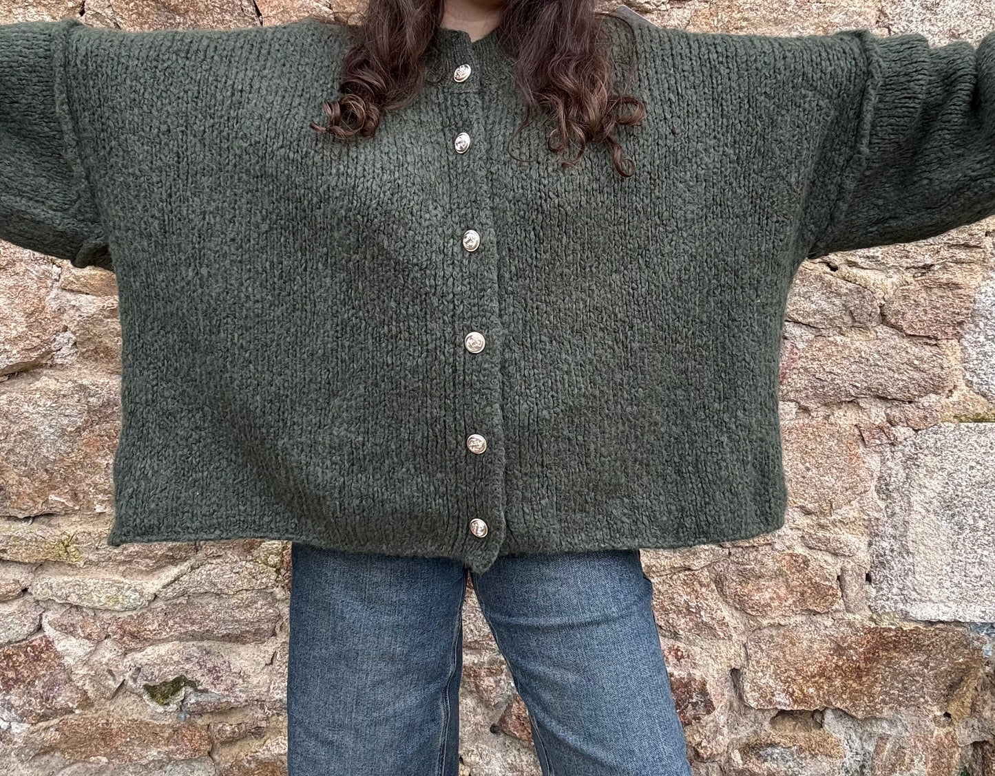 Pull gilet Adèle - kaki