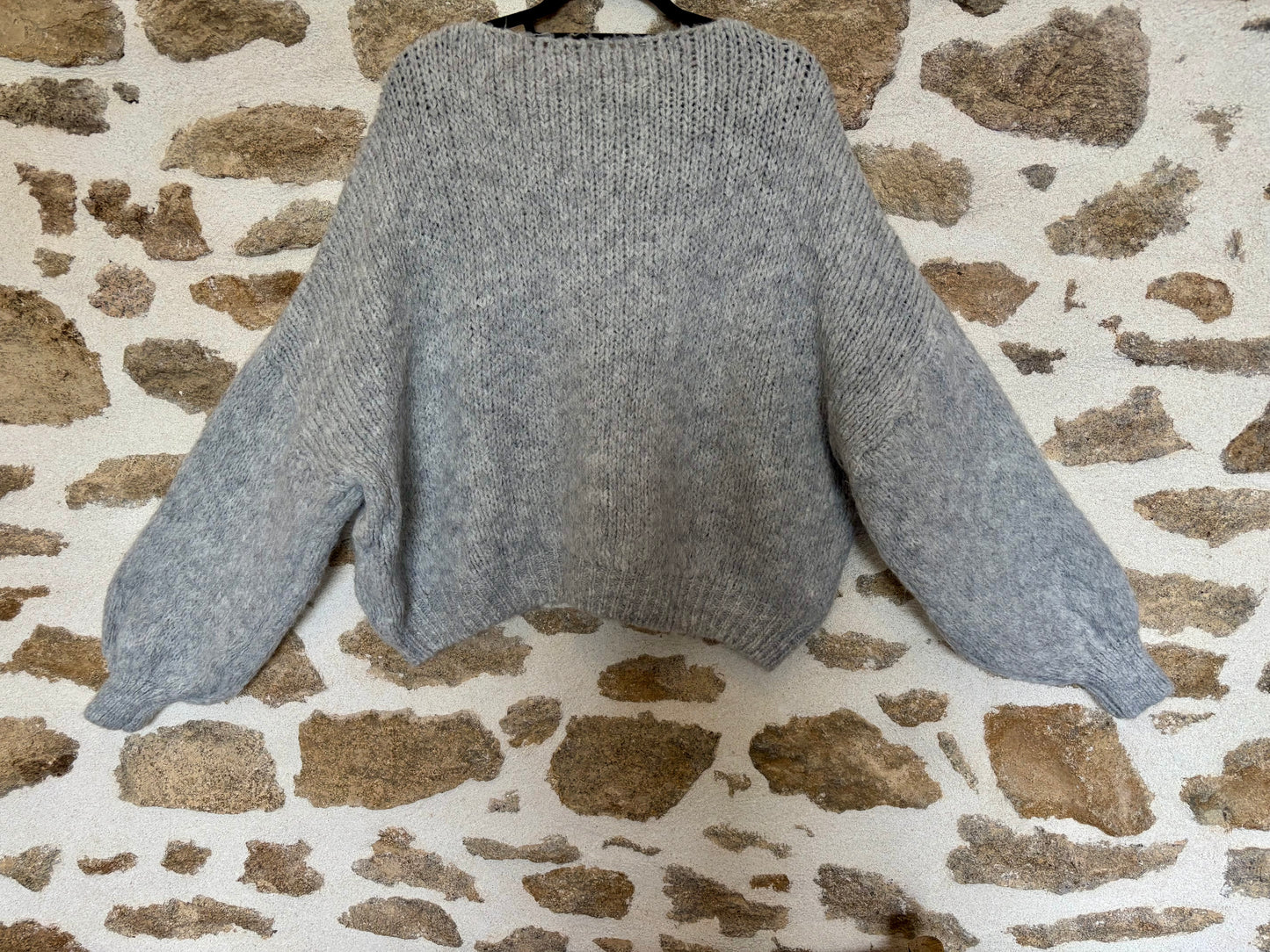 Gilet oversize à nœuds Clémence - gris clair