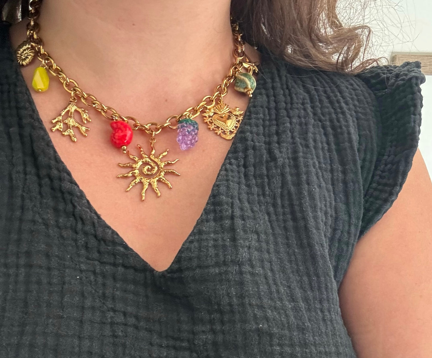 Alma — Collier Bohème aux Breloques Solaires