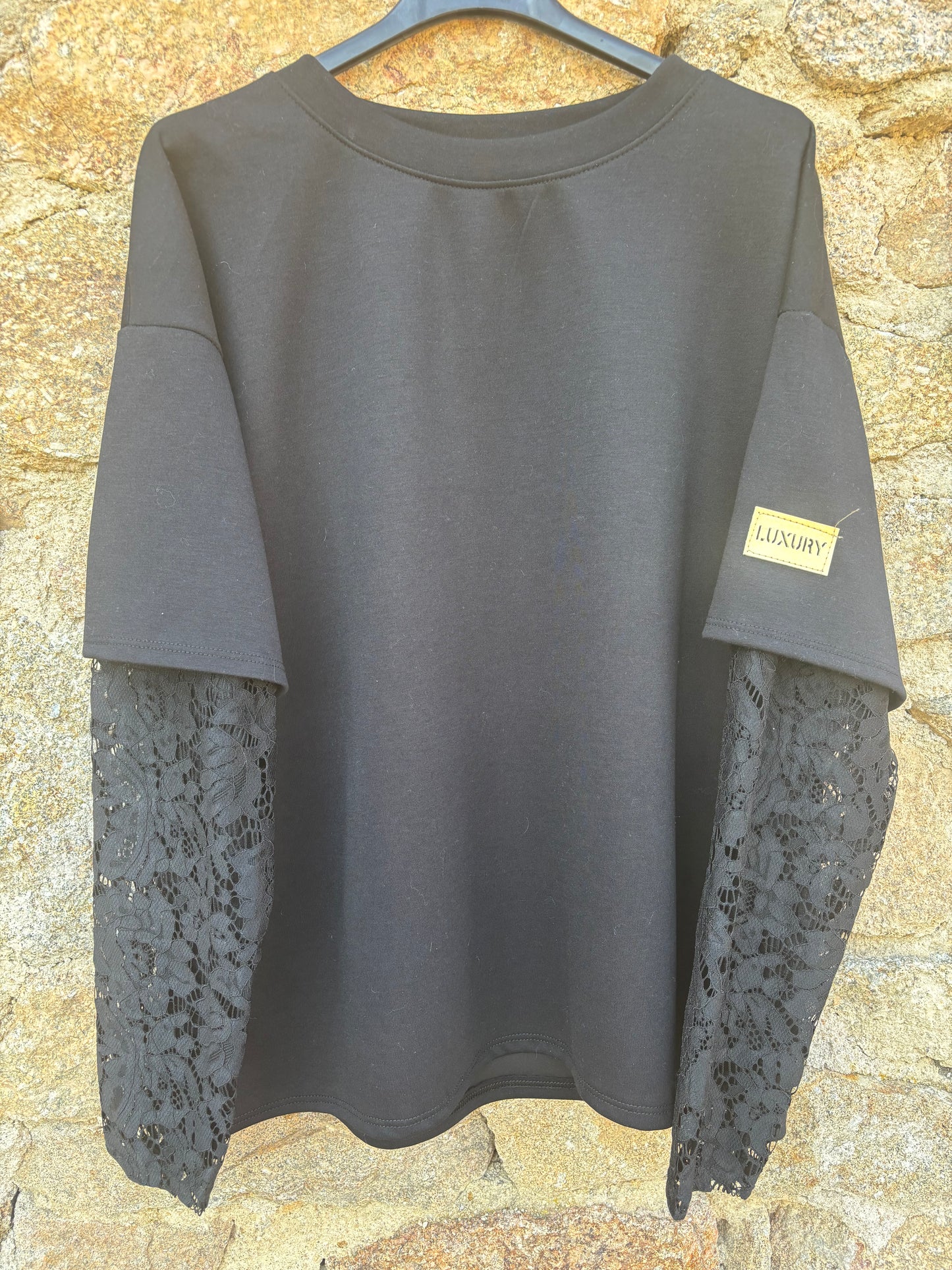 Top manches dentelle noir -