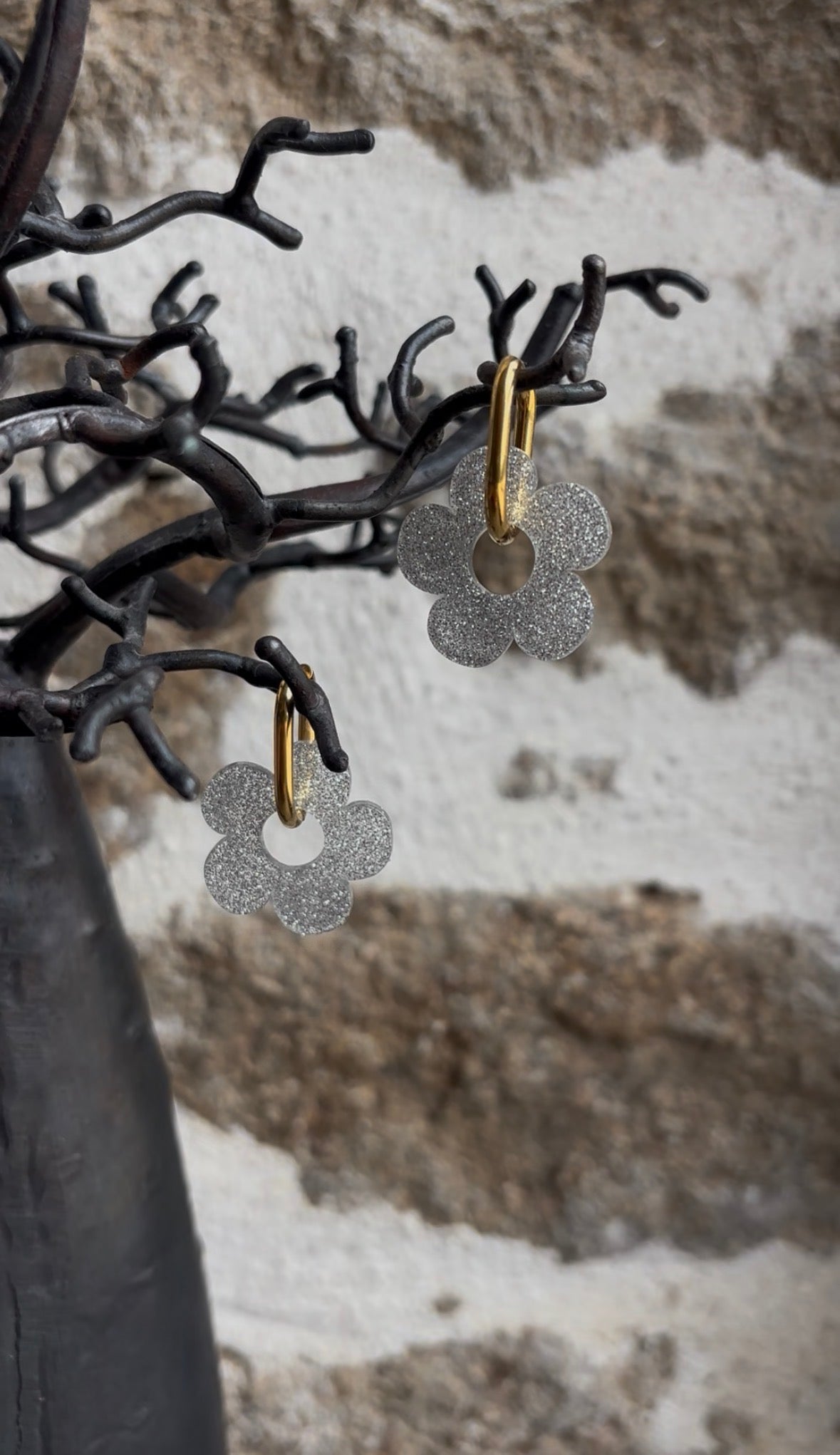 Boucles d’oreilles FLORA • paillettes