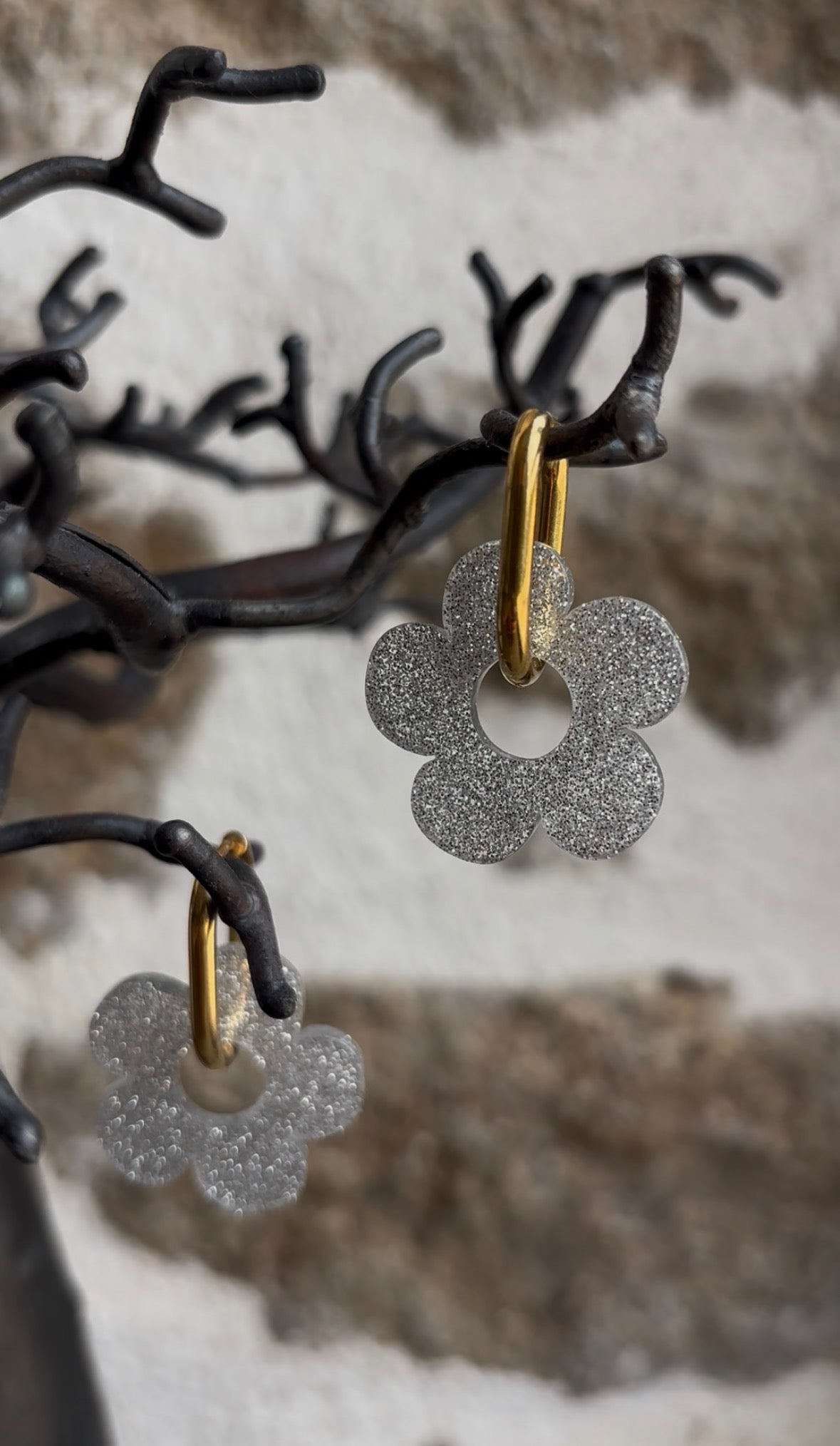Boucles d’oreilles FLORA • paillettes